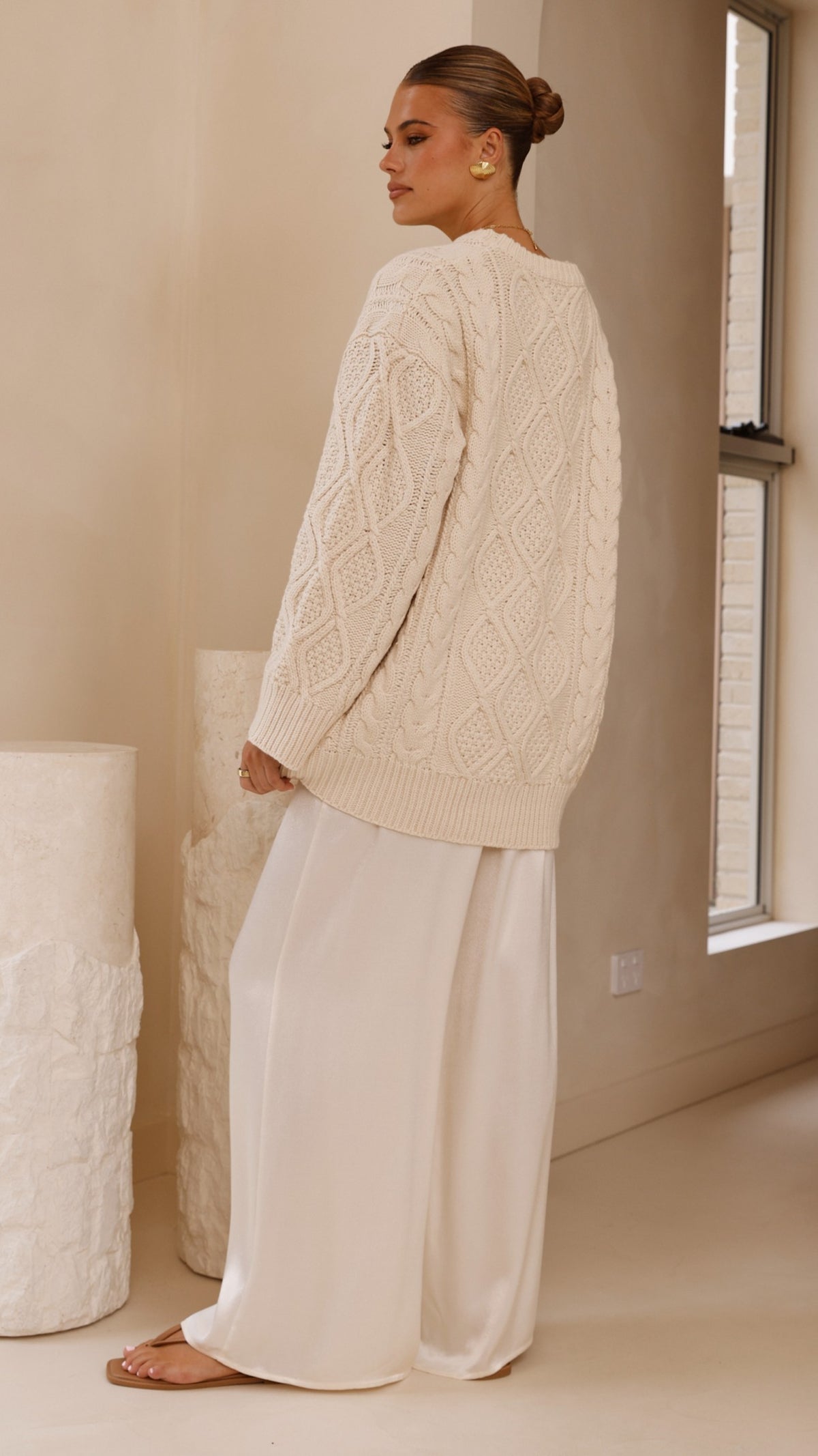 Luna Knit Sweater - Cream - Billy J