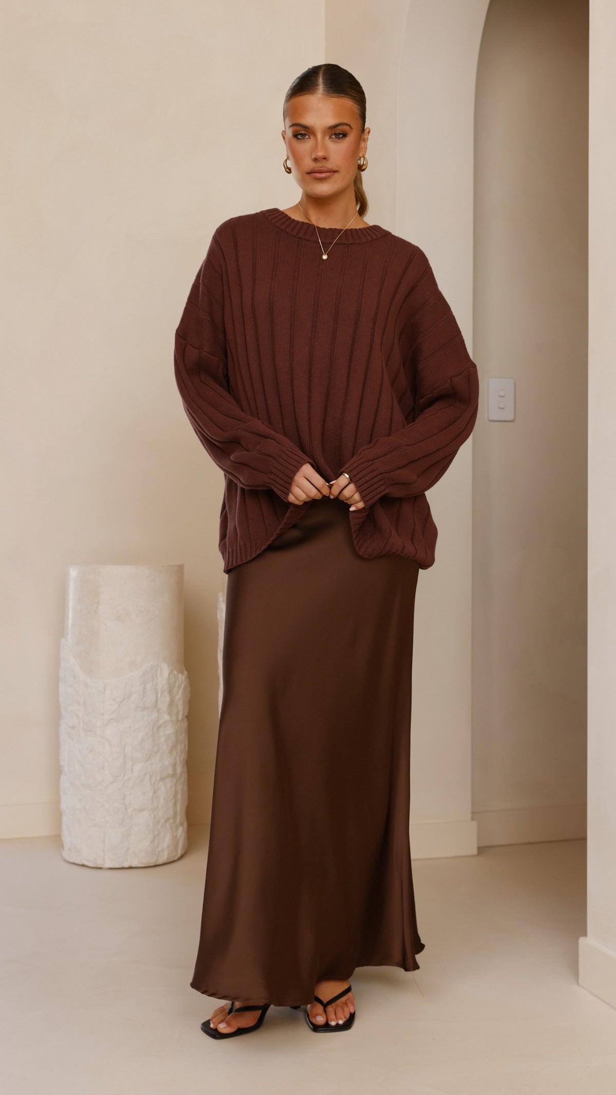 Naiva Oversized Knit - Brown - Billy J