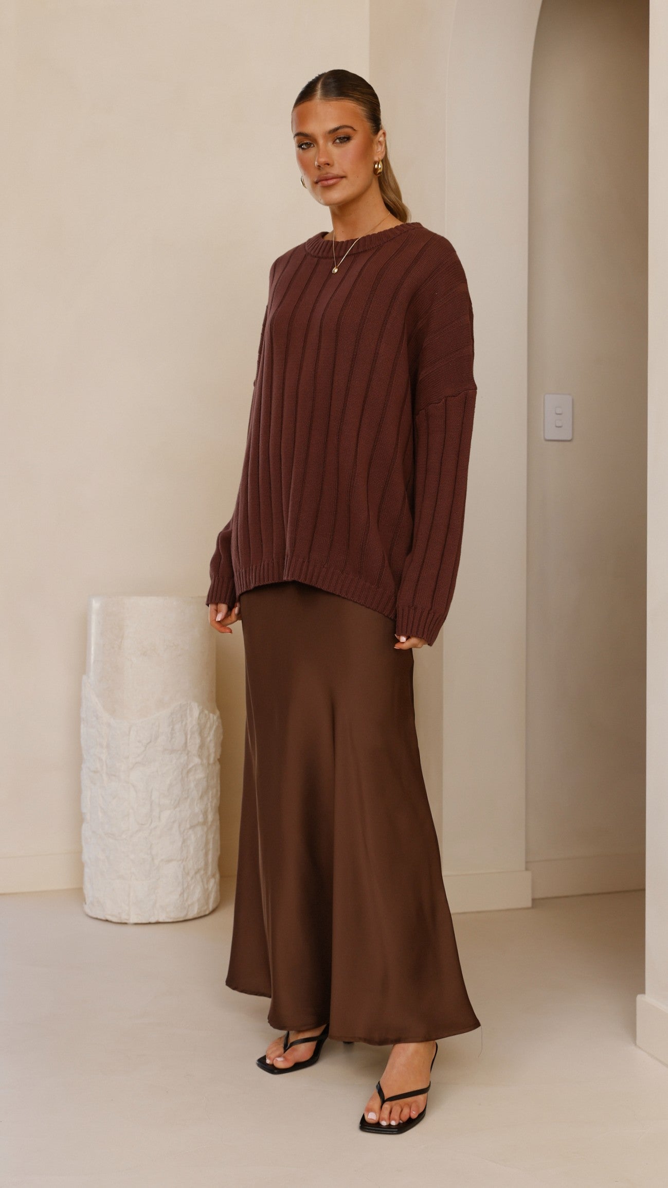 Naiva Oversized Knit - Brown - Billy J