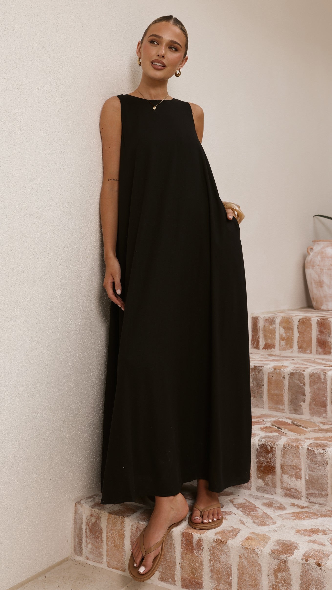 Mylah Maxi Dress - Black - Billy J