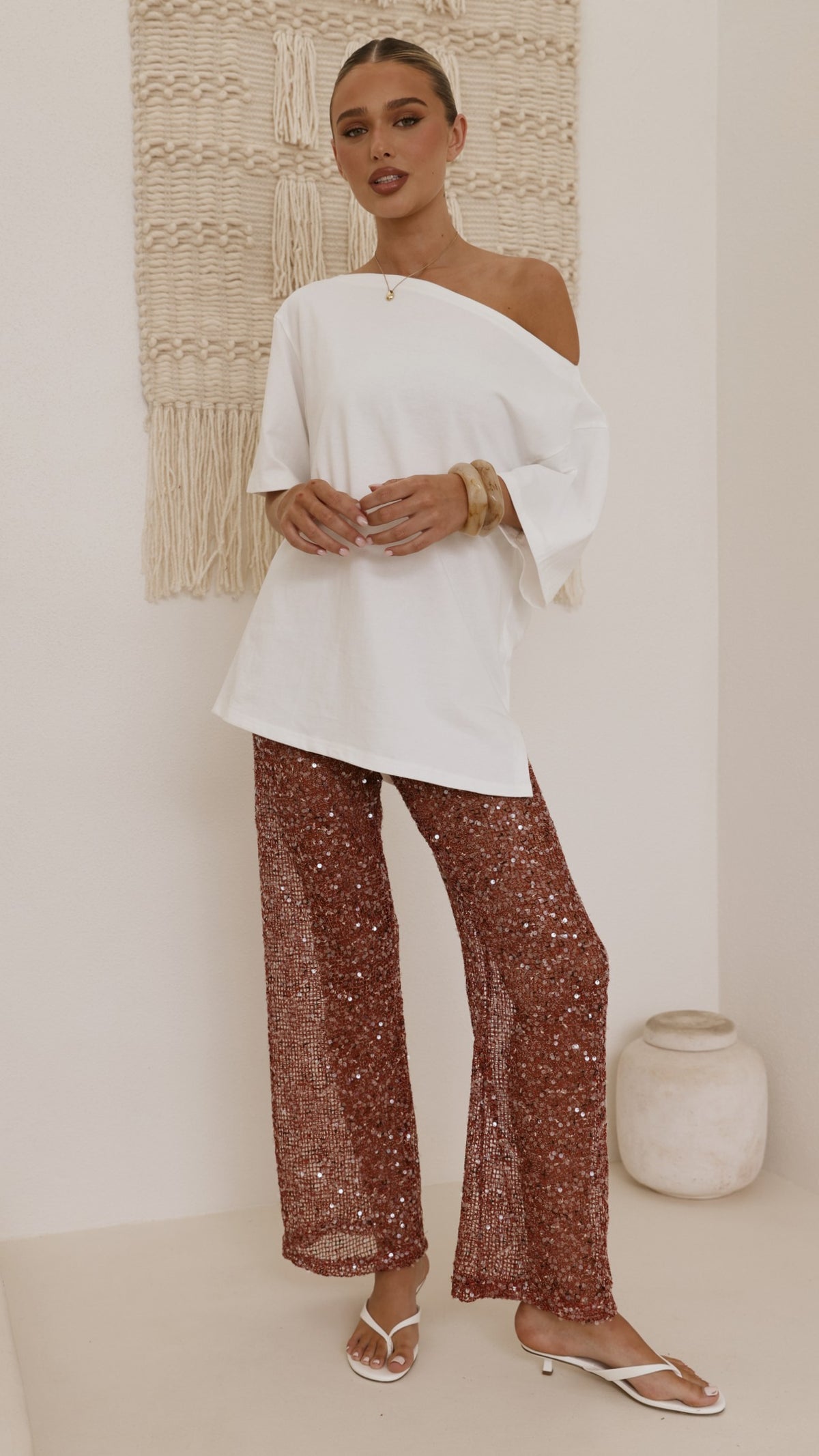 Zinnia Sequins Pant - Rust - Billy J