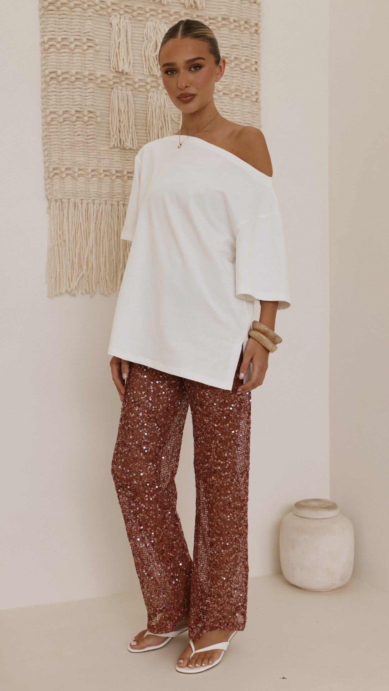 Zinnia Sequins Pant - Rust - Billy J