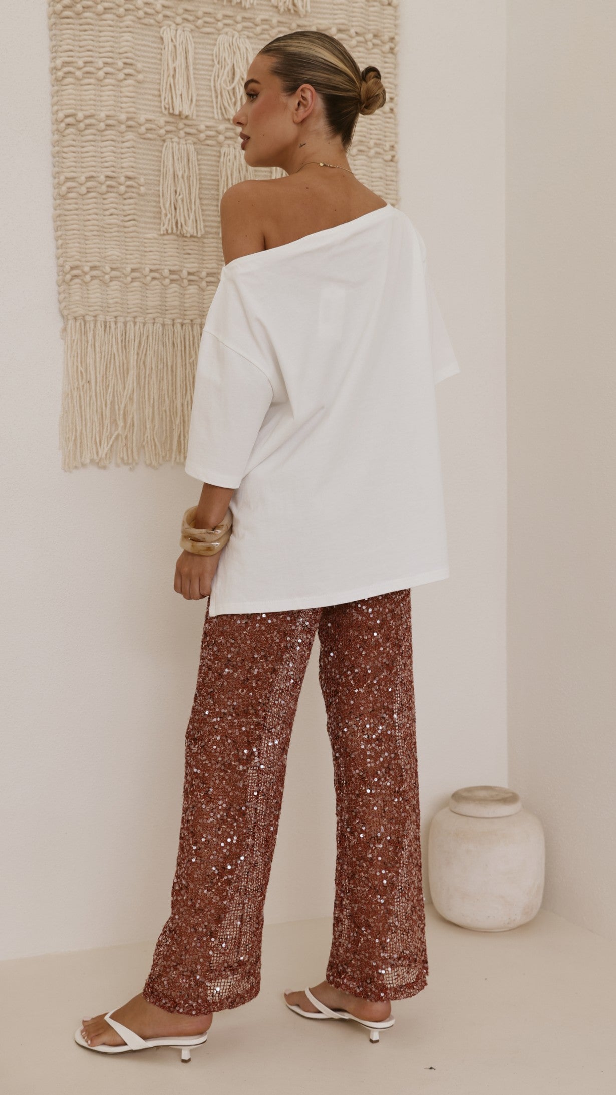Zinnia Sequins Pant - Rust - Billy J