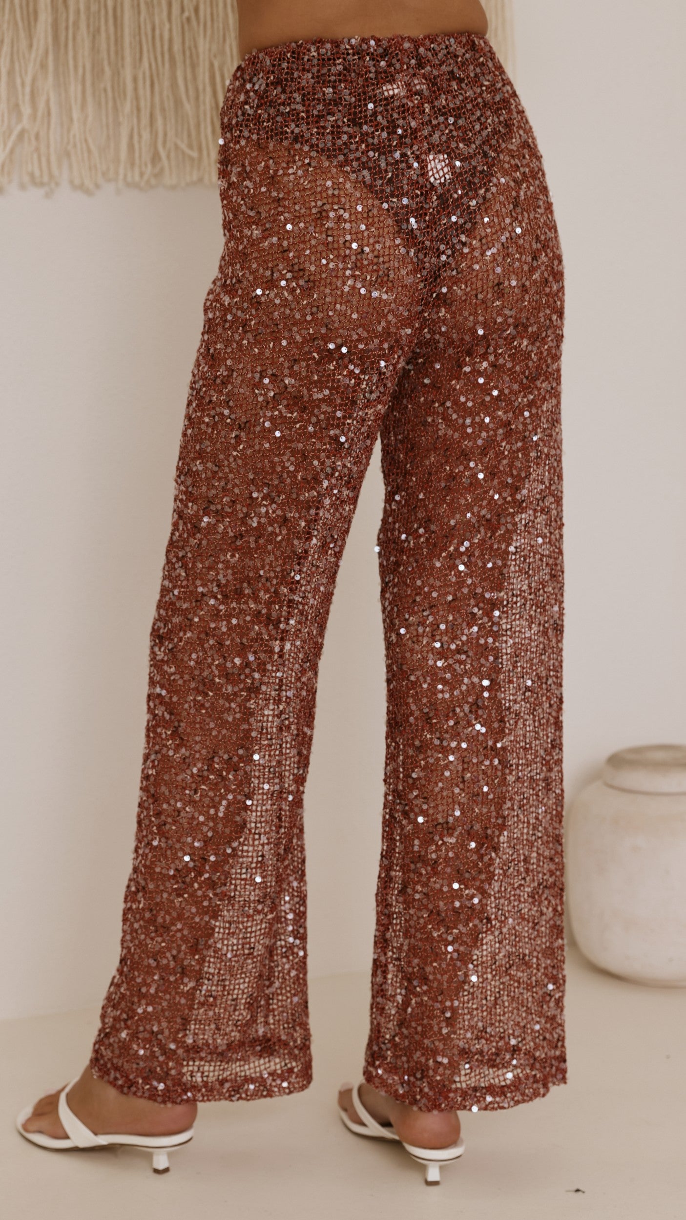 Zinnia Sequins Pant - Rust - Billy J