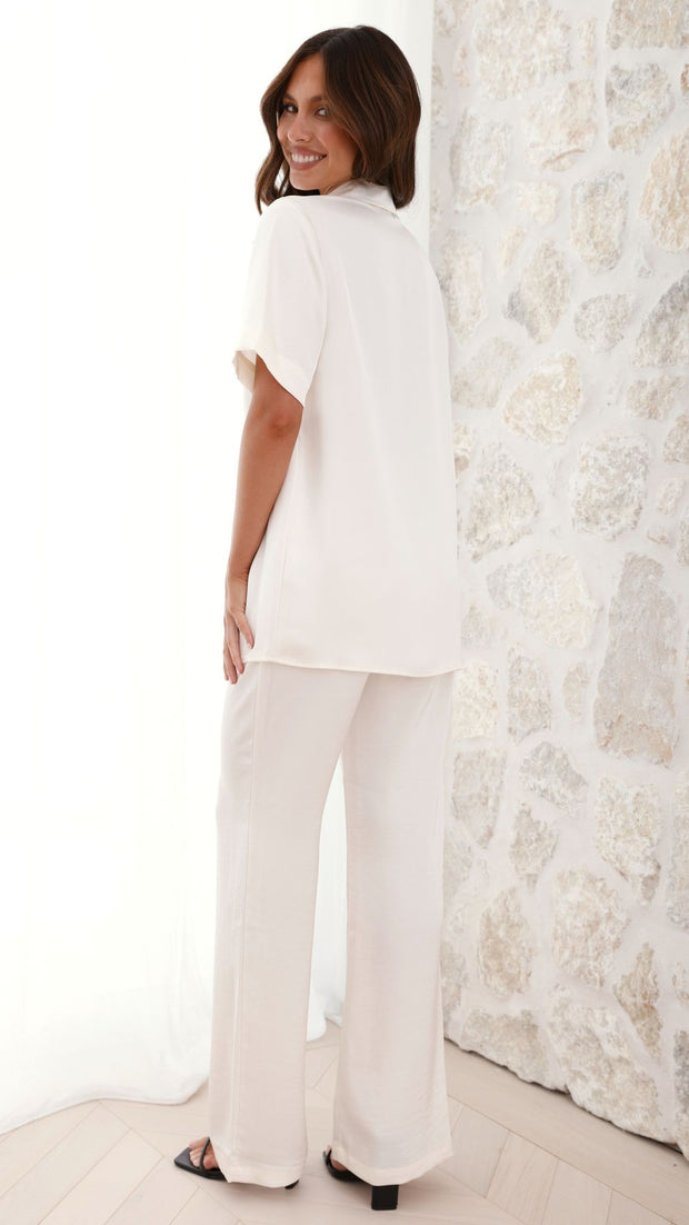Imogen Button Shirt - Cream - Billy J
