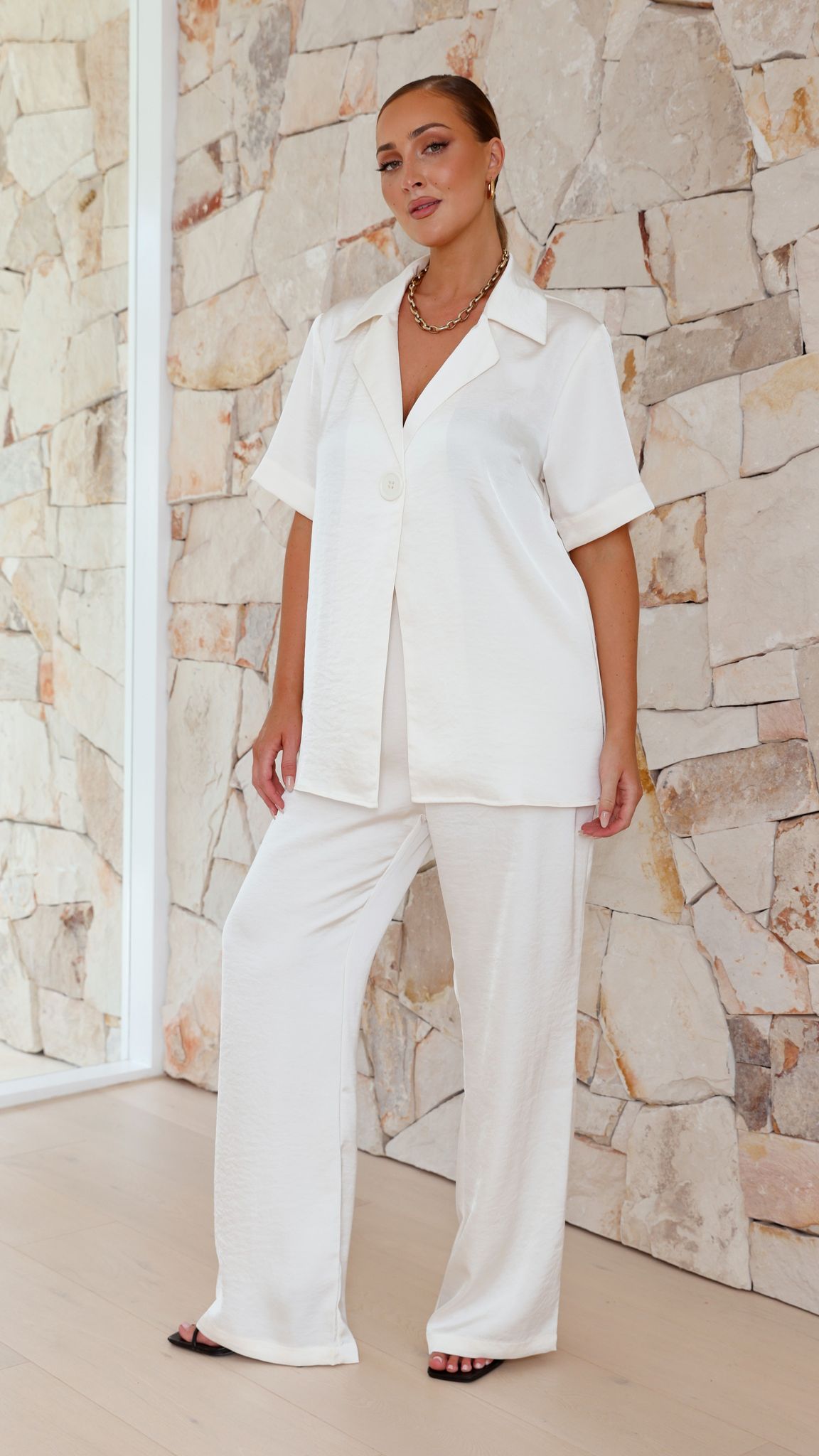 Imogen Button Shirt - Cream - Billy J