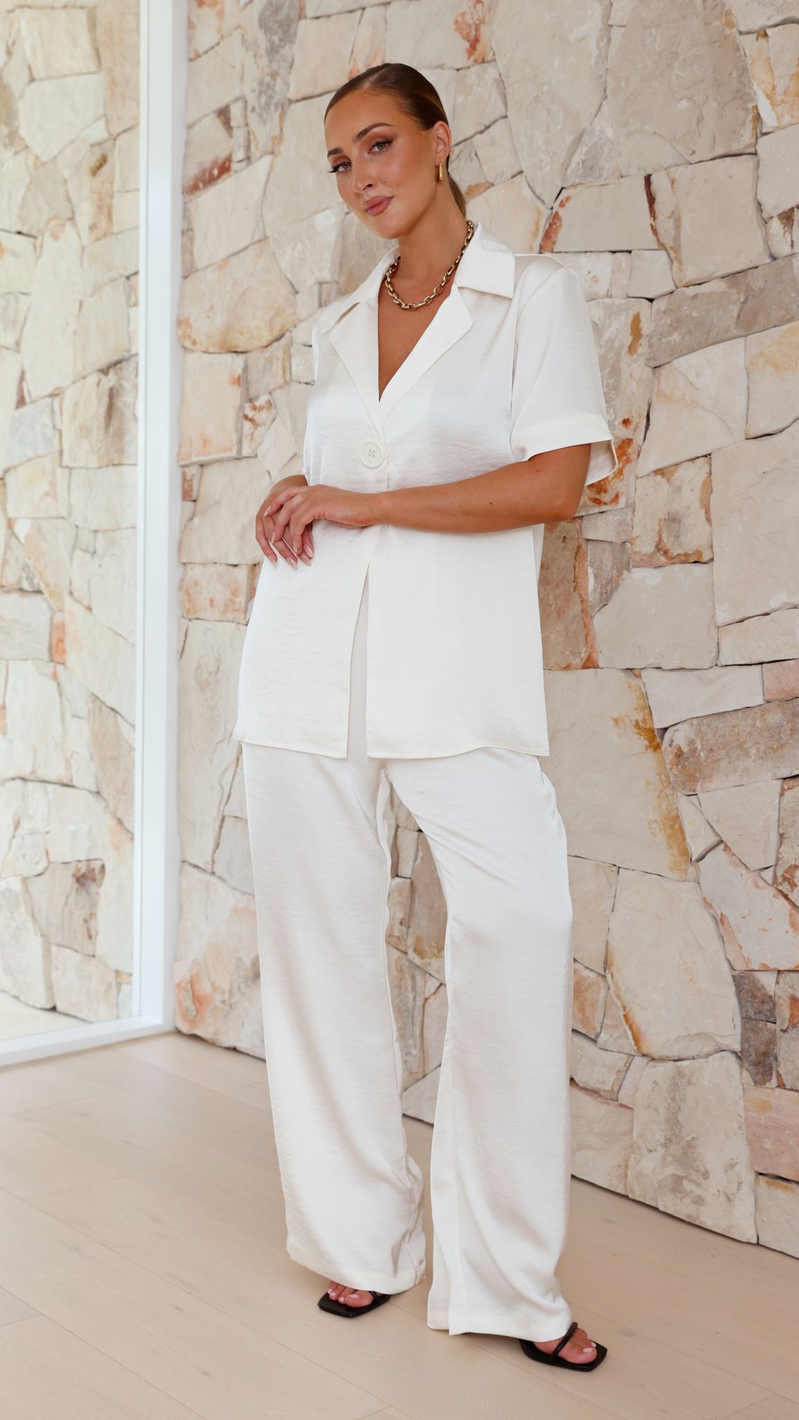 Imogen Button Shirt - Cream - Billy J