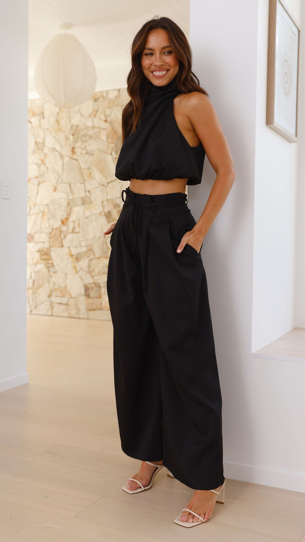Melinda High Waist Pants - Black - Billy J