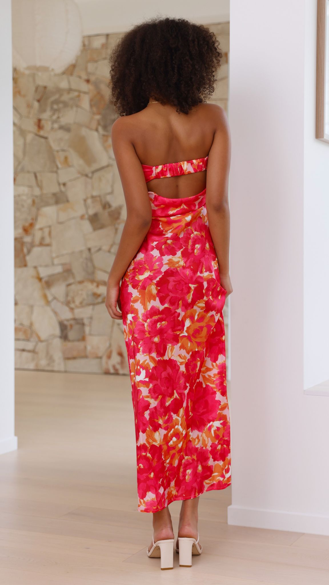 Miya Maxi Dress - Pink/Red Floral - Billy J