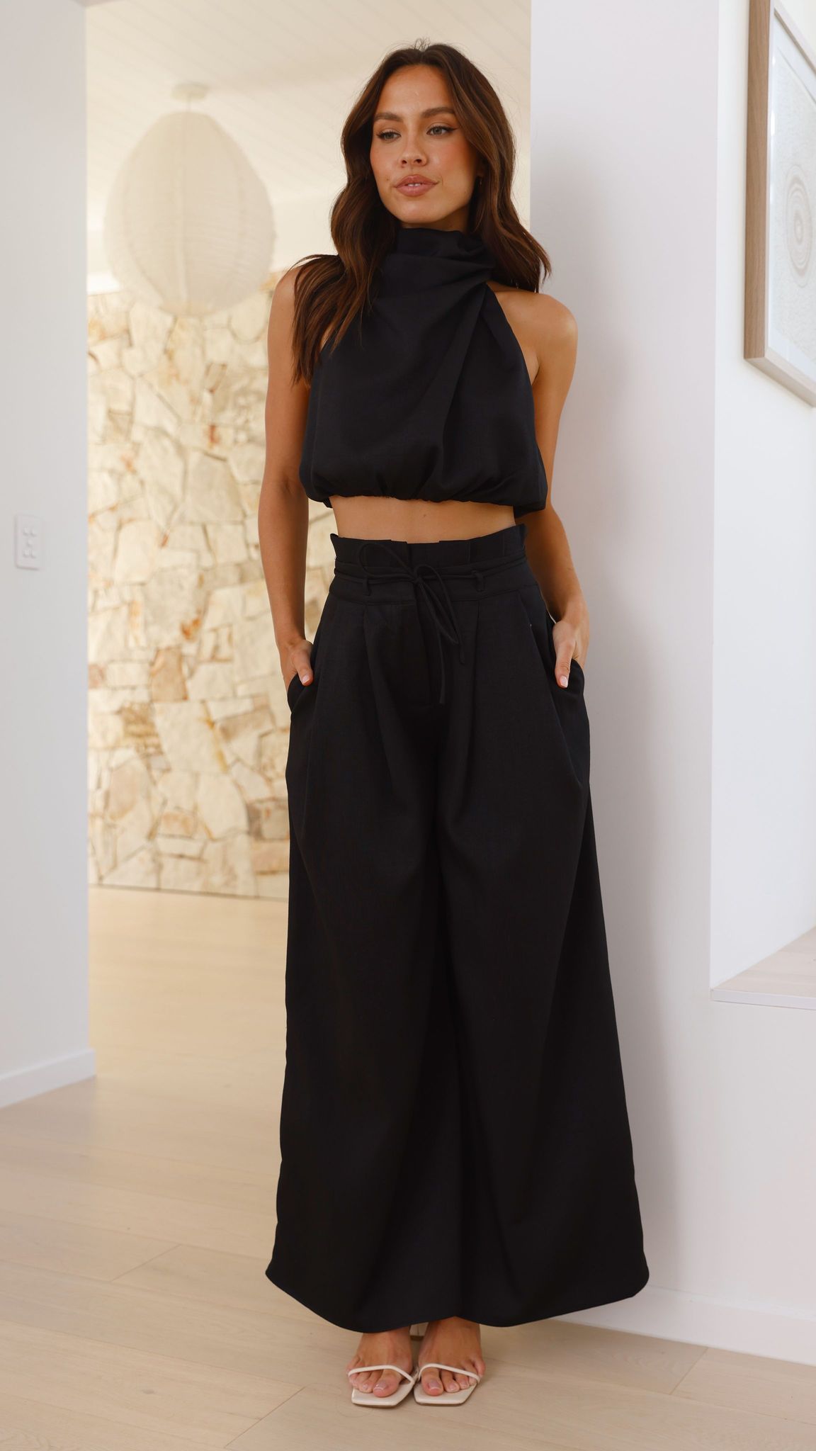 Melinda High Waist Pants - Black - Billy J