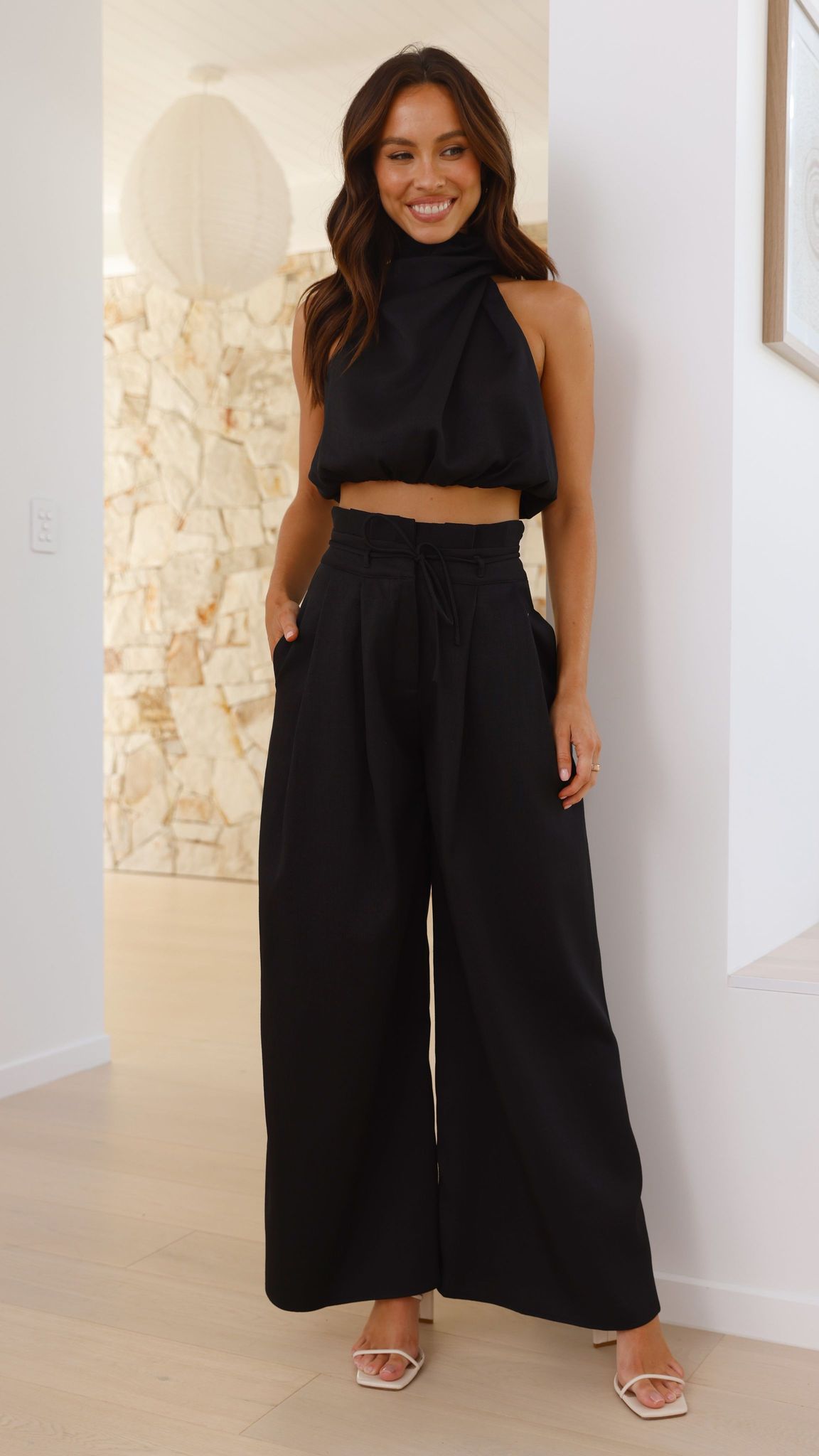 Melinda High Waist Pants - Black - Billy J
