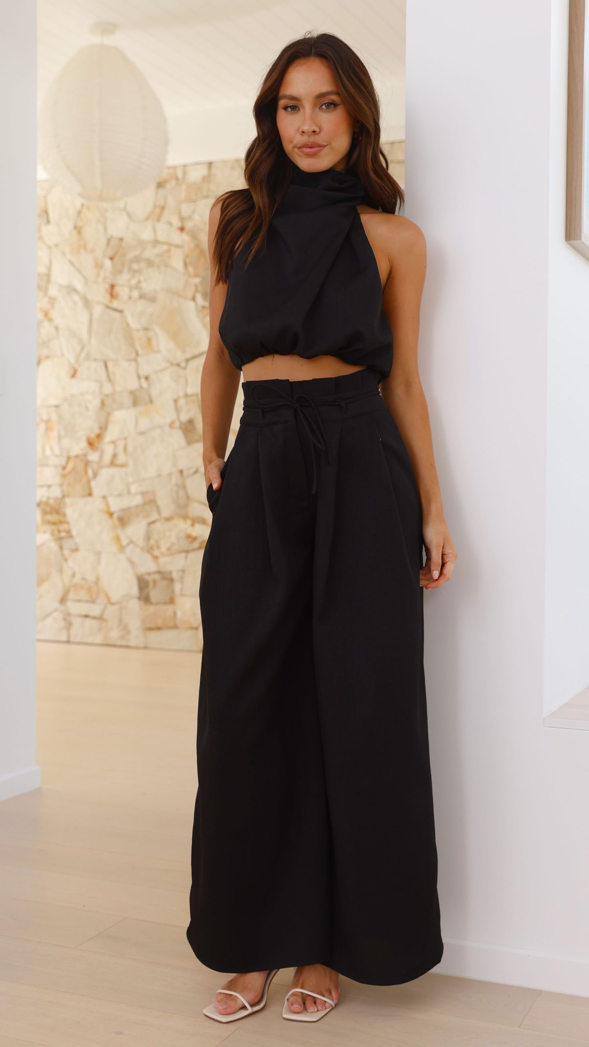 Melinda High Waist Pants - Black - Billy J