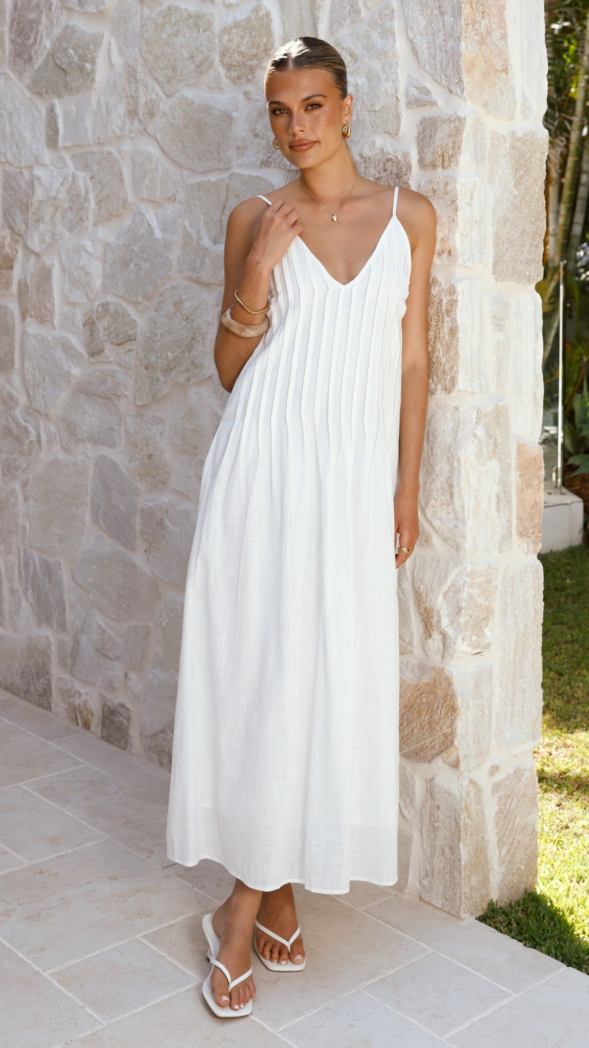Aspen Maxi Dress - White - Billy J