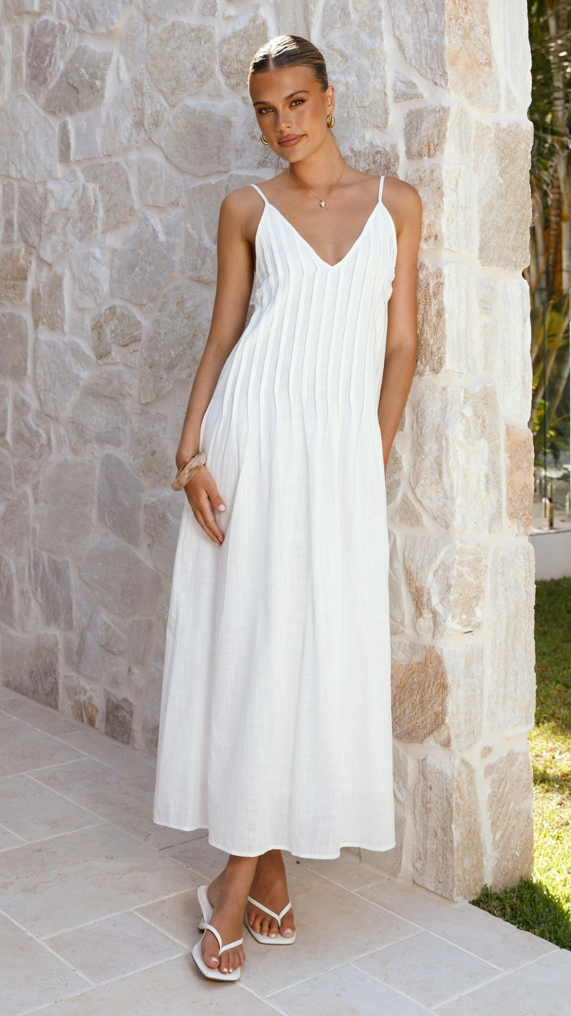Aspen Maxi Dress - White - Billy J