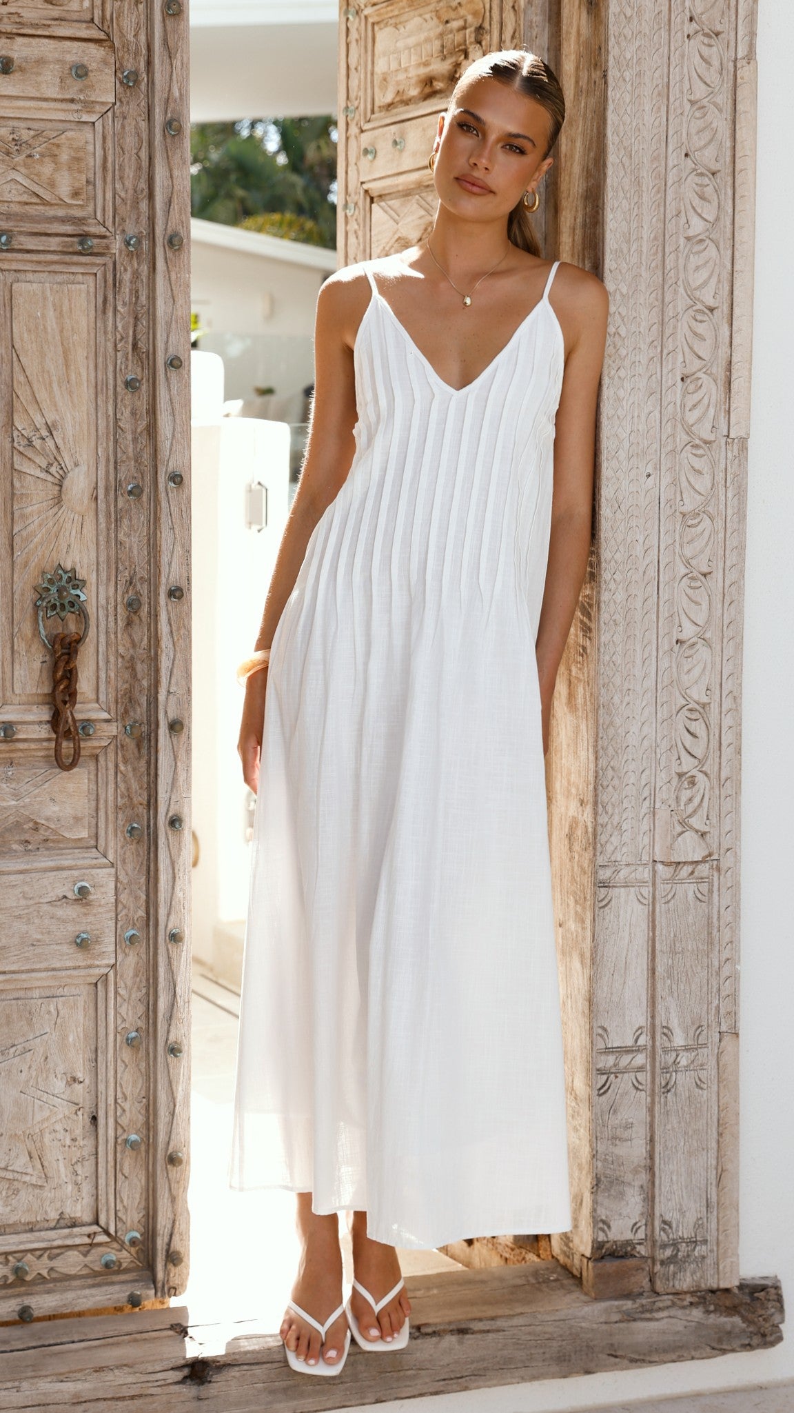 Aspen Maxi Dress - White - Billy J