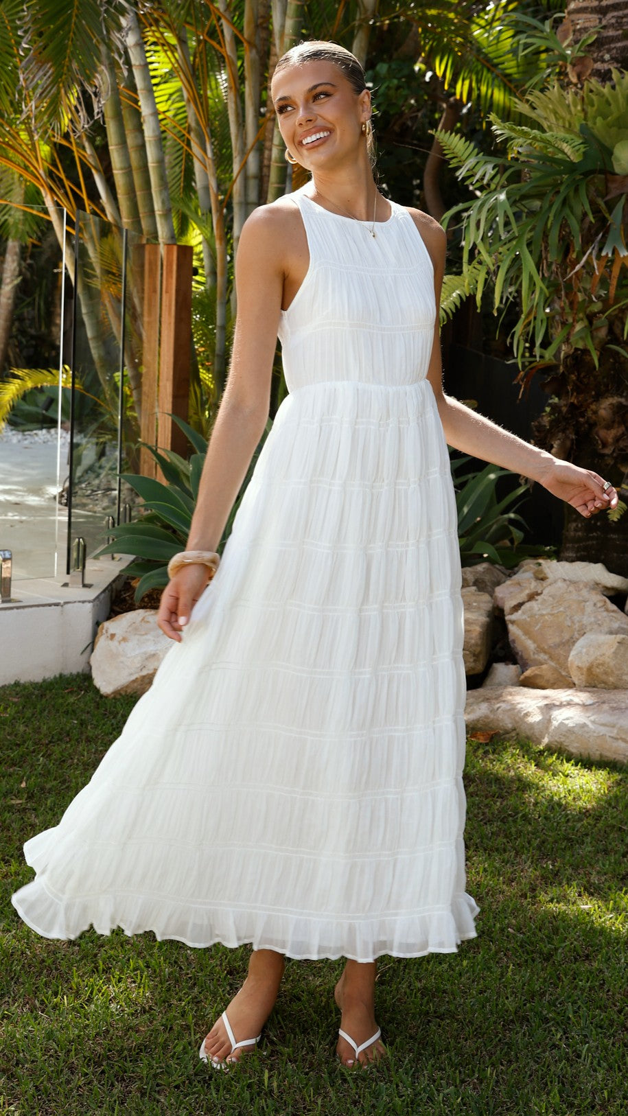 Lassie Maxi Dress - White - Billy J
