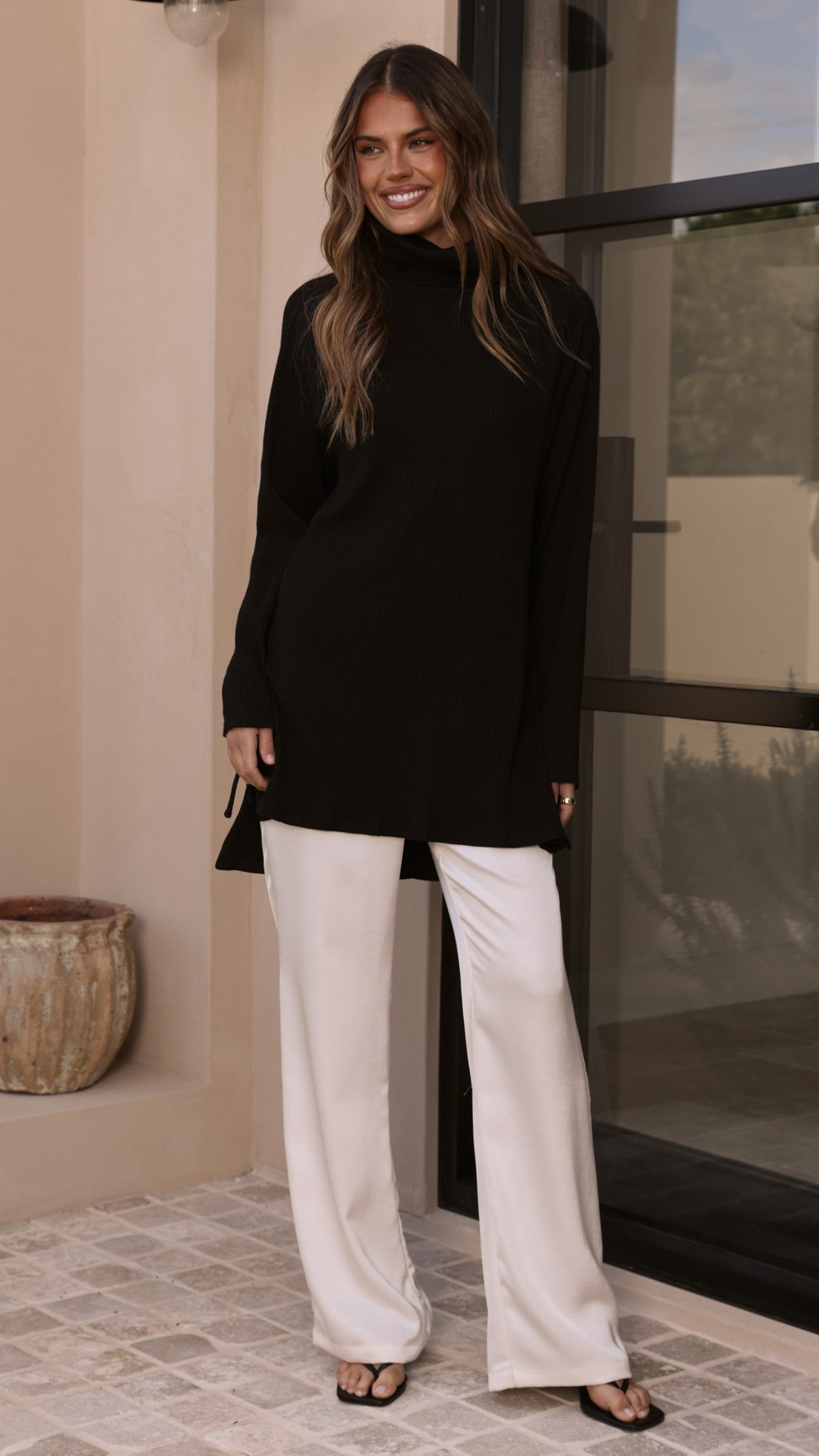 Ravio Oversized Rib Knit - Black - Billy J