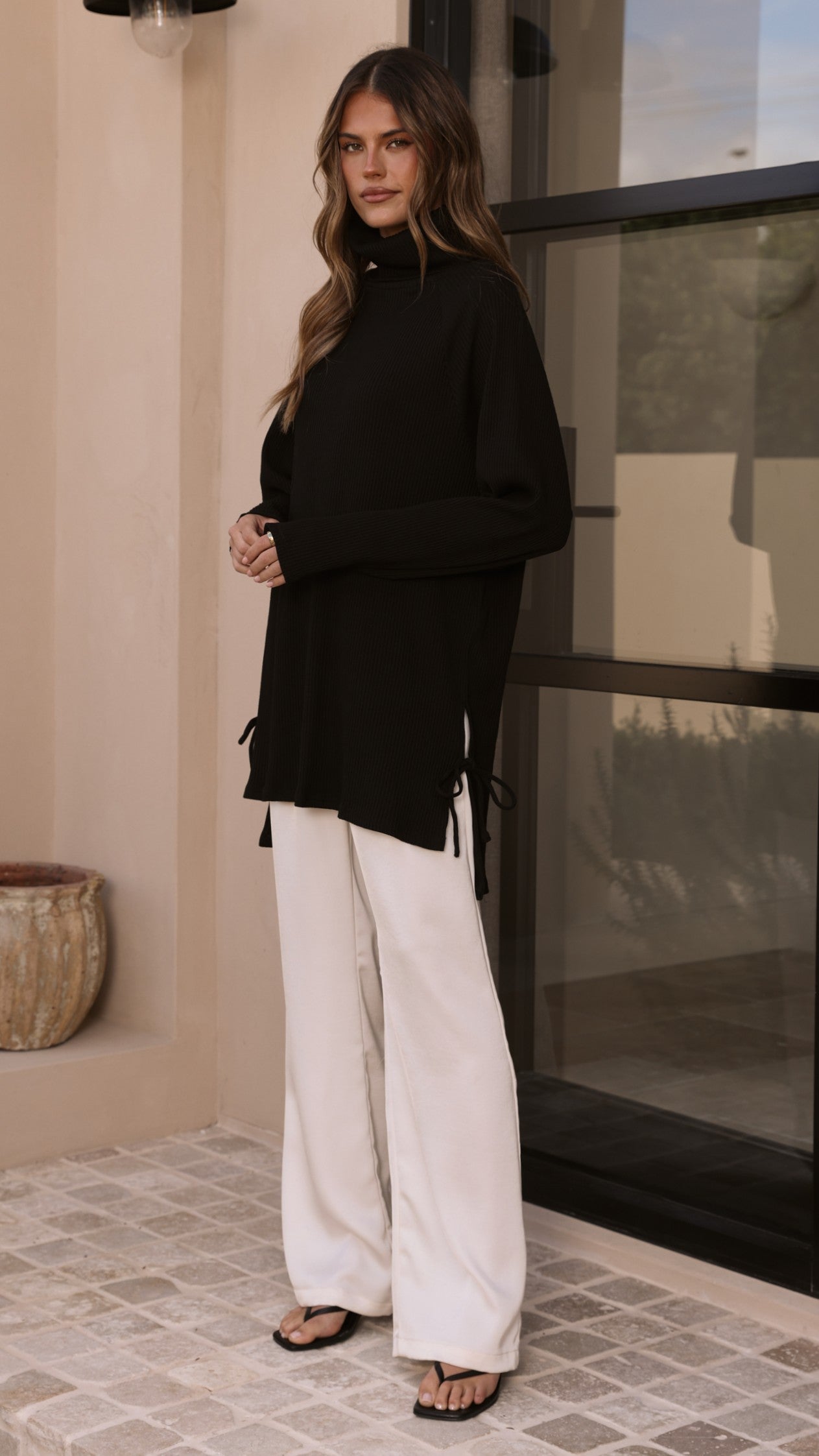 Ravio Oversized Rib Knit - Black - Billy J