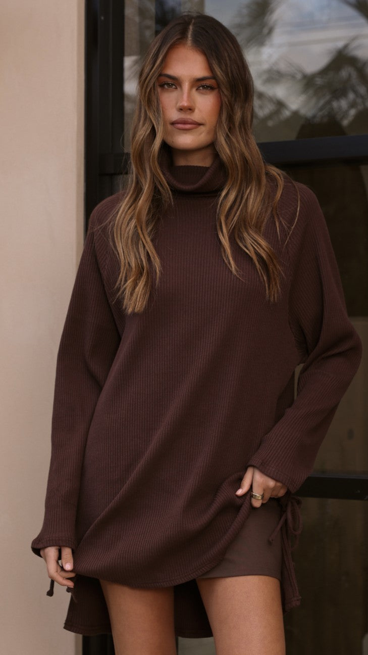 Ravio Oversized Rib Knit - Chocolate - Billy J