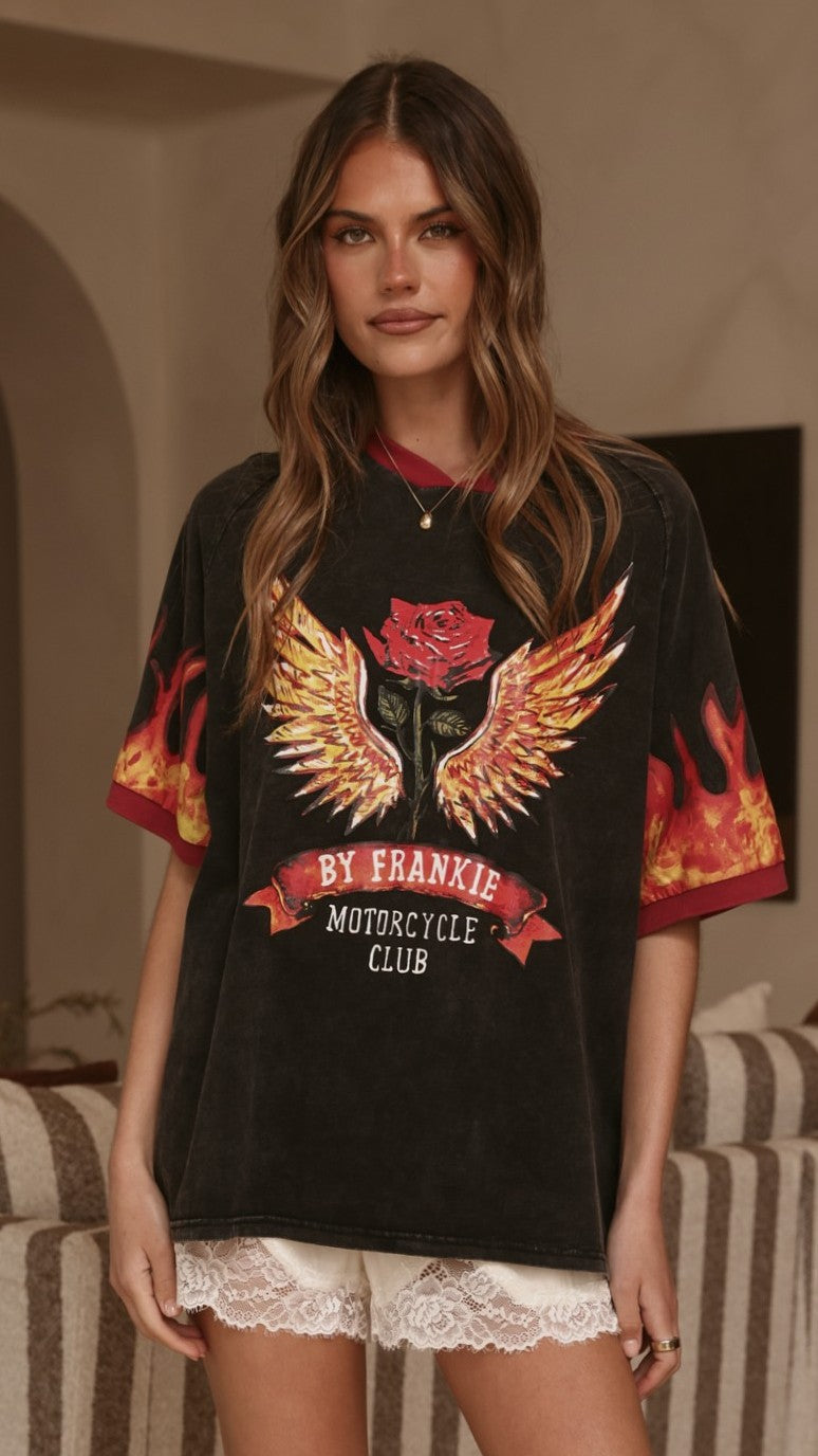 Mayhem Oversized T-Shirt - Black/Red - Billy J