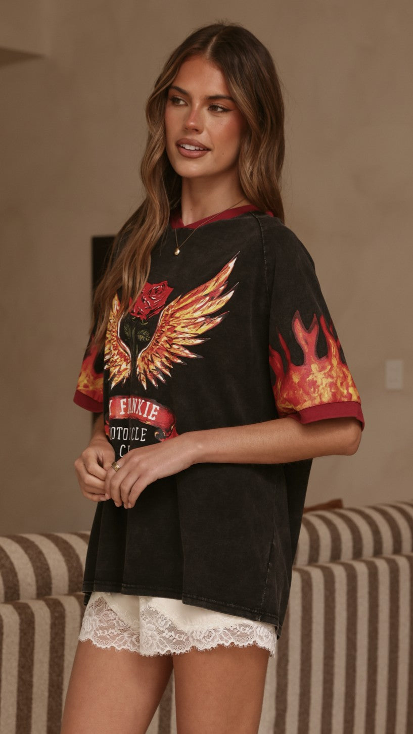 Mayhem Oversized T-Shirt - Black/Red - Billy J