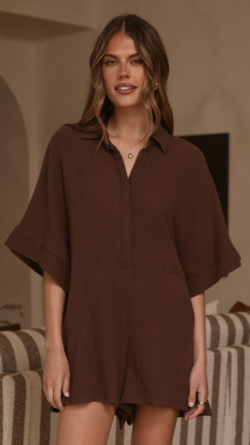 Vern Playsuit - Chocolate - Billy J