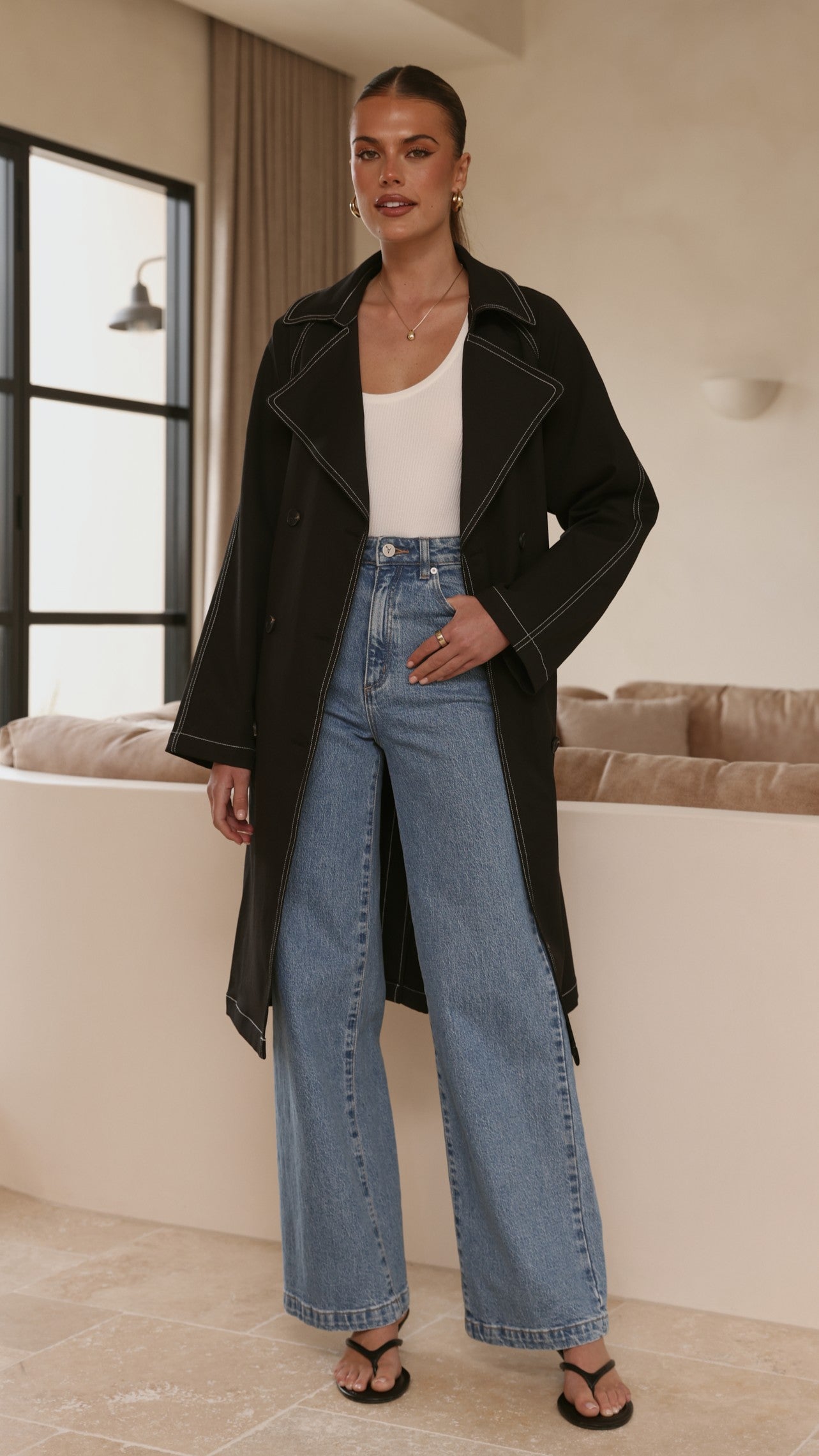 Cora Trench Coat - Black - Billy J