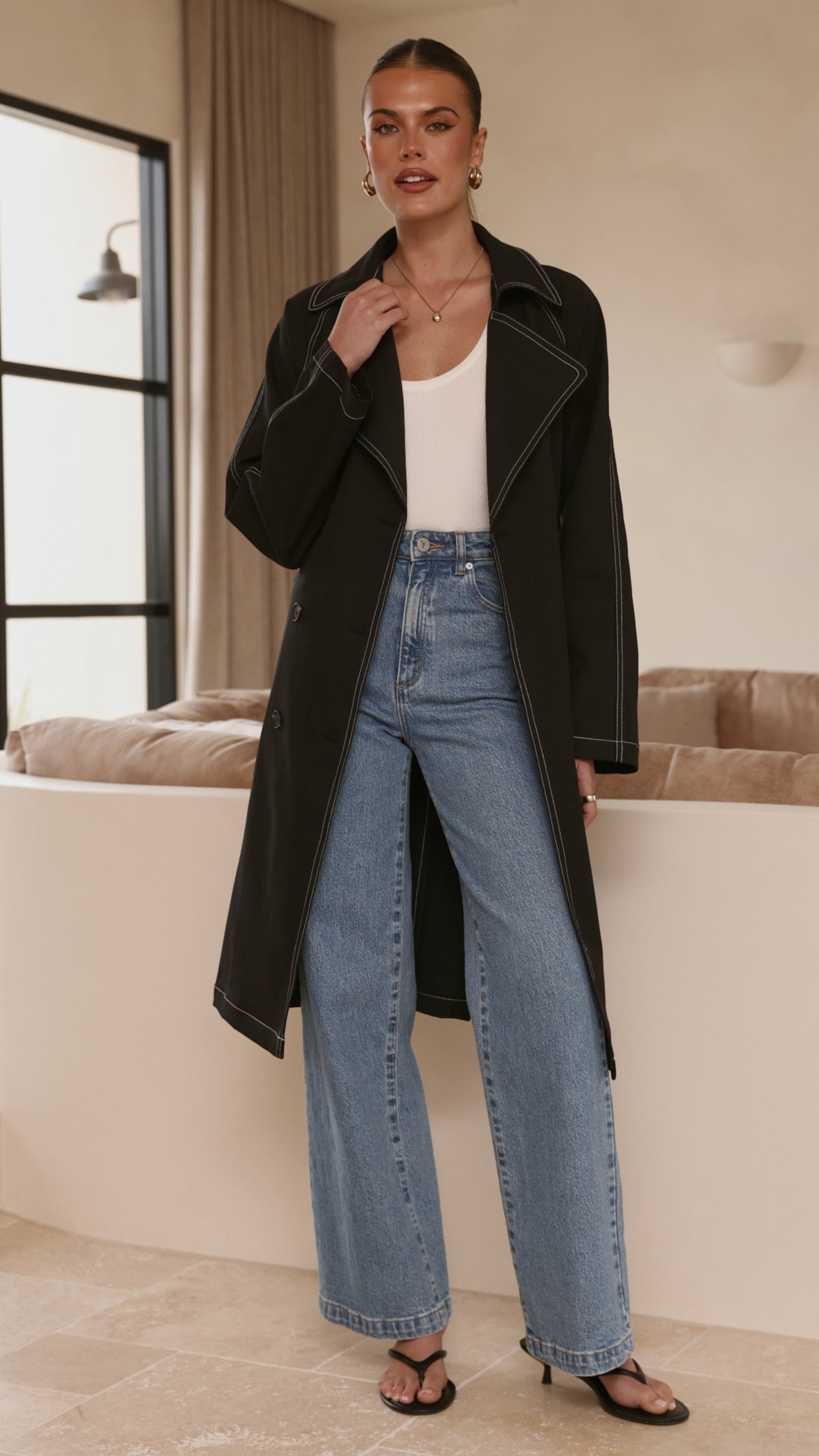 Cora Trench Coat - Black - Billy J