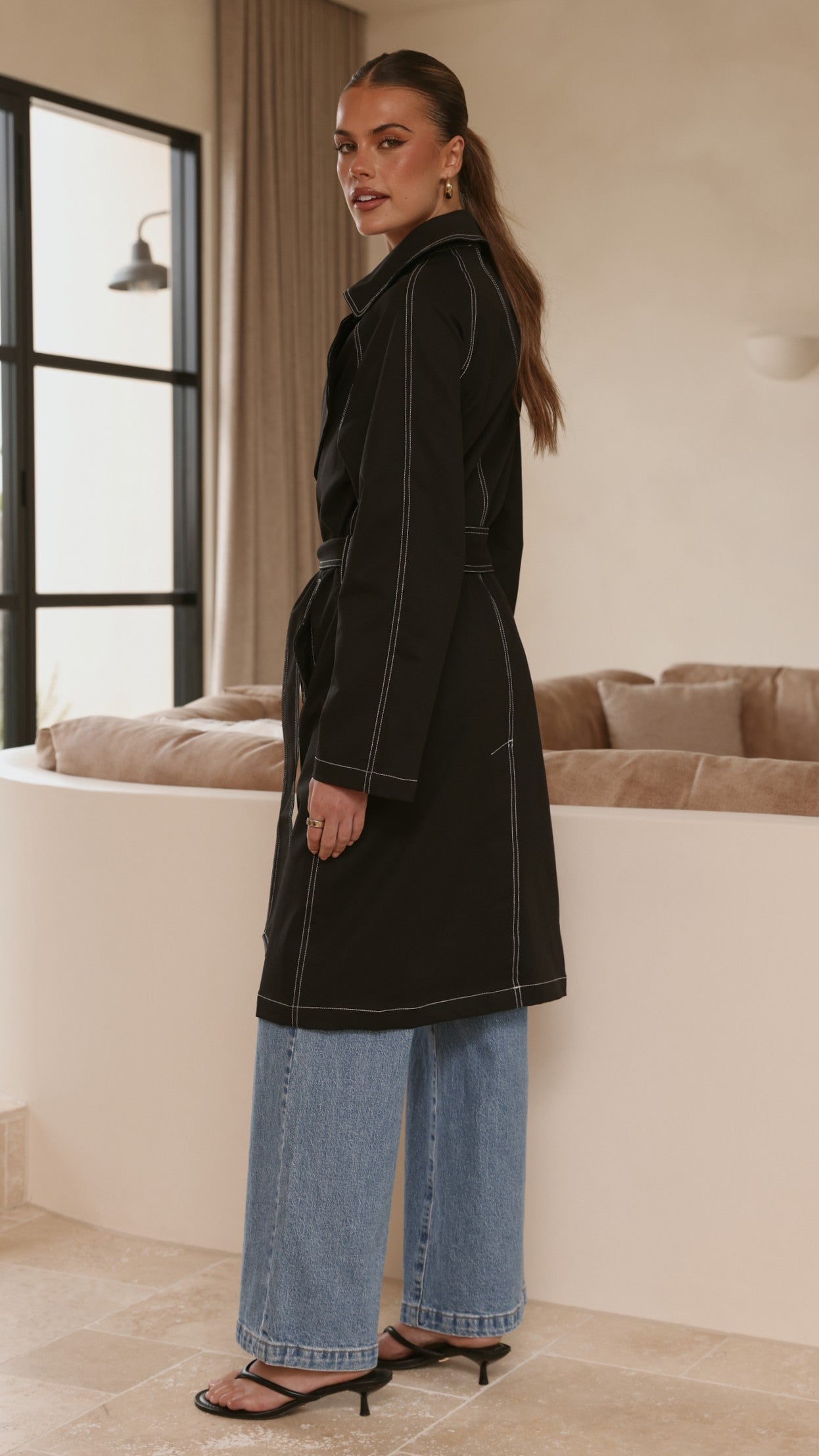 Cora Trench Coat - Black - Billy J