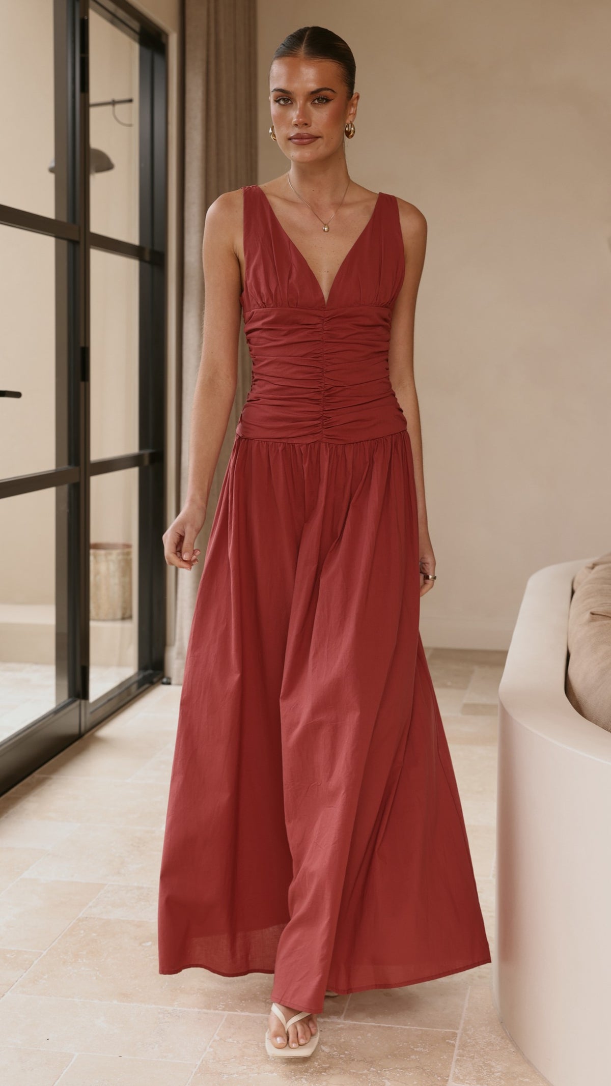 Sanya Maxi Dress - Burgundy - Billy J