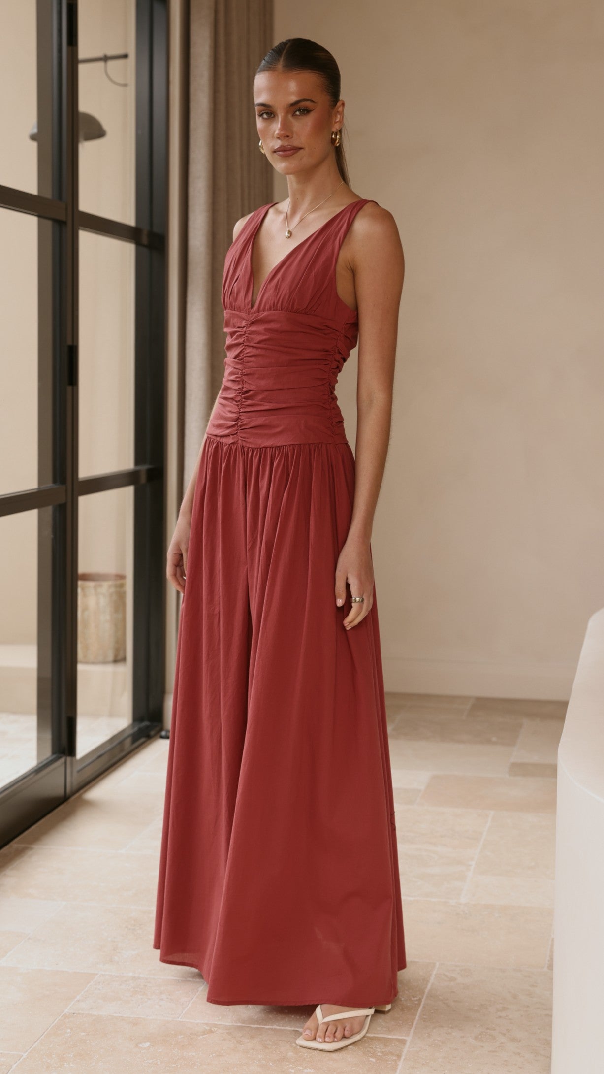 Sanya Maxi Dress - Burgundy - Billy J