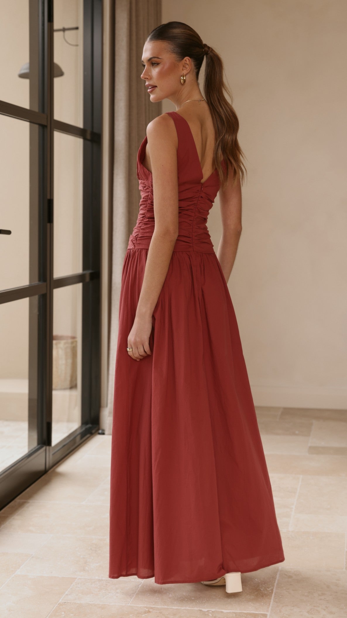 Sanya Maxi Dress - Burgundy - Billy J