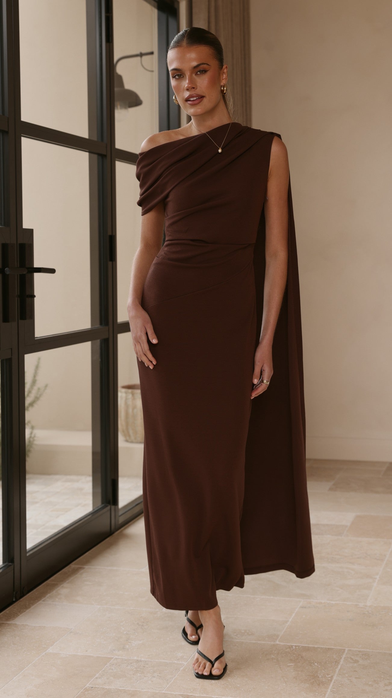 Delilah Maxi Dress - Chocolate - Billy J