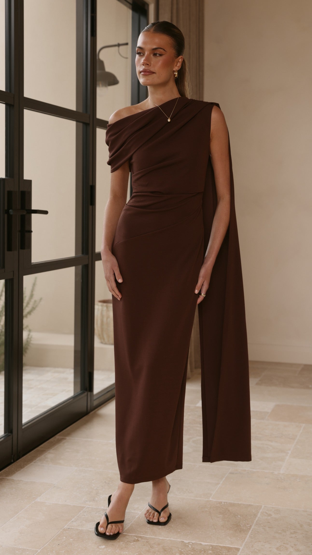 Delilah Maxi Dress - Chocolate - Billy J