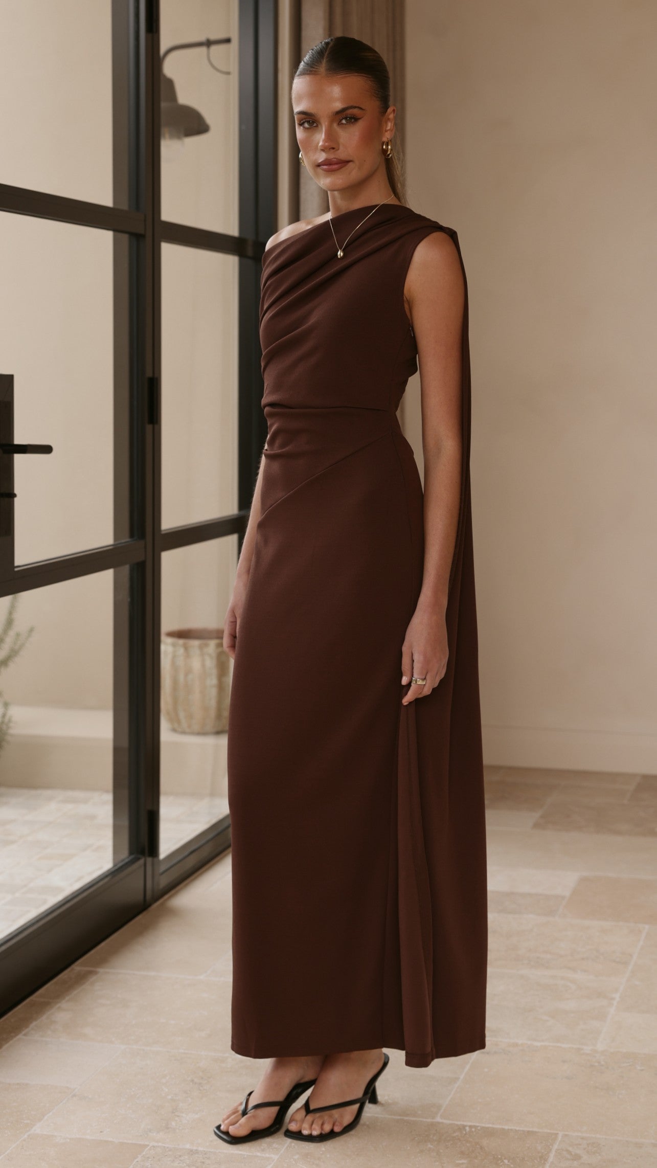 Delilah Maxi Dress - Chocolate - Billy J