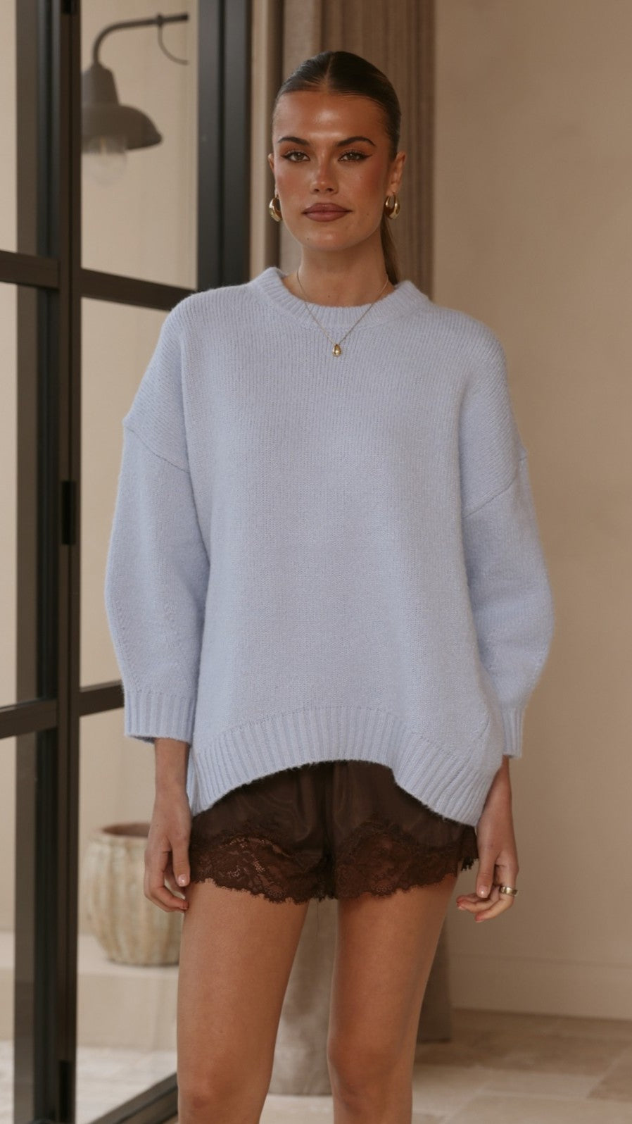 Belle Knit Sweater - Blue - Billy J