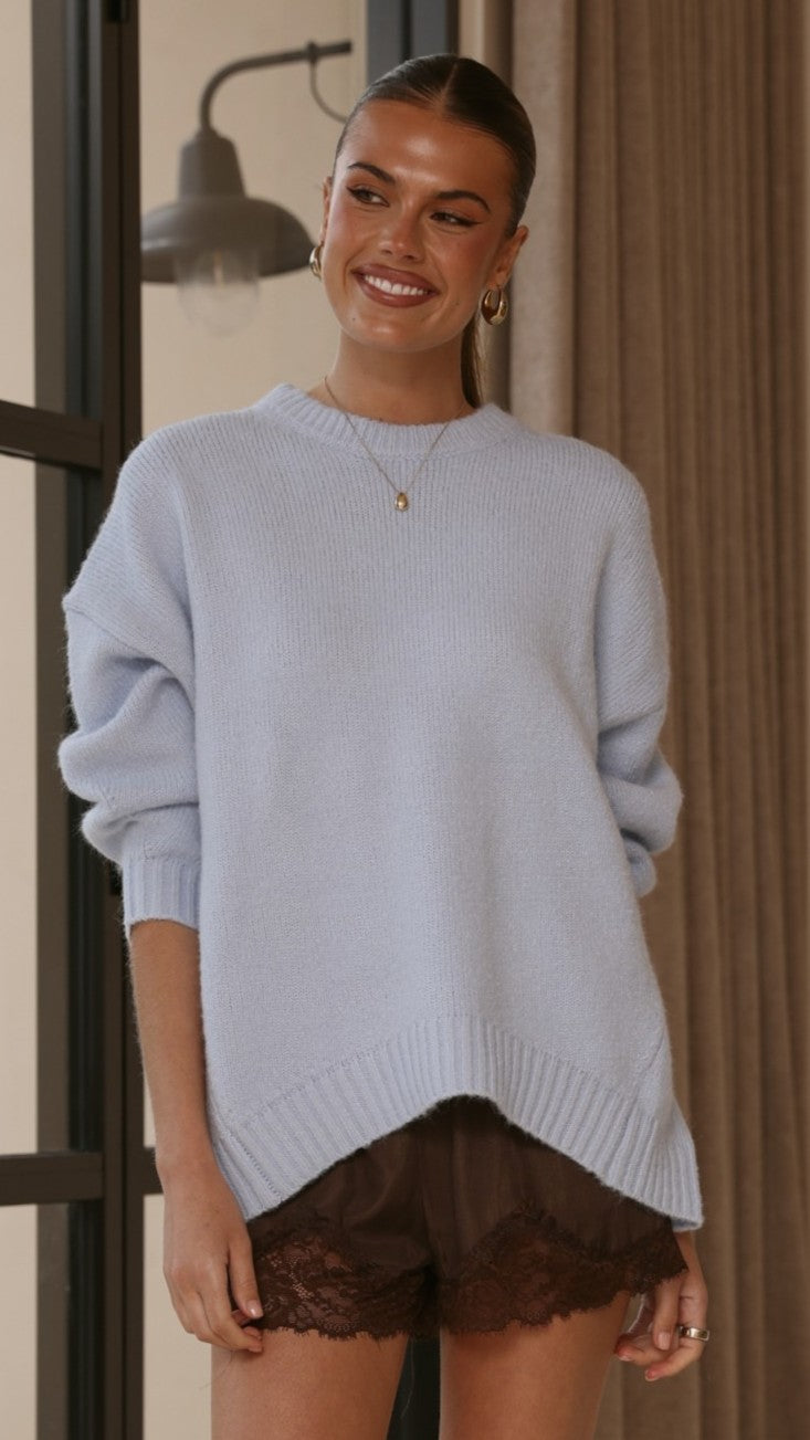 Belle Knit Sweater - Blue - Billy J