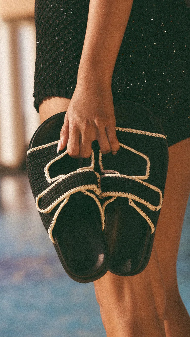 Abbot Sandals - Black / White Contrast - Billy J