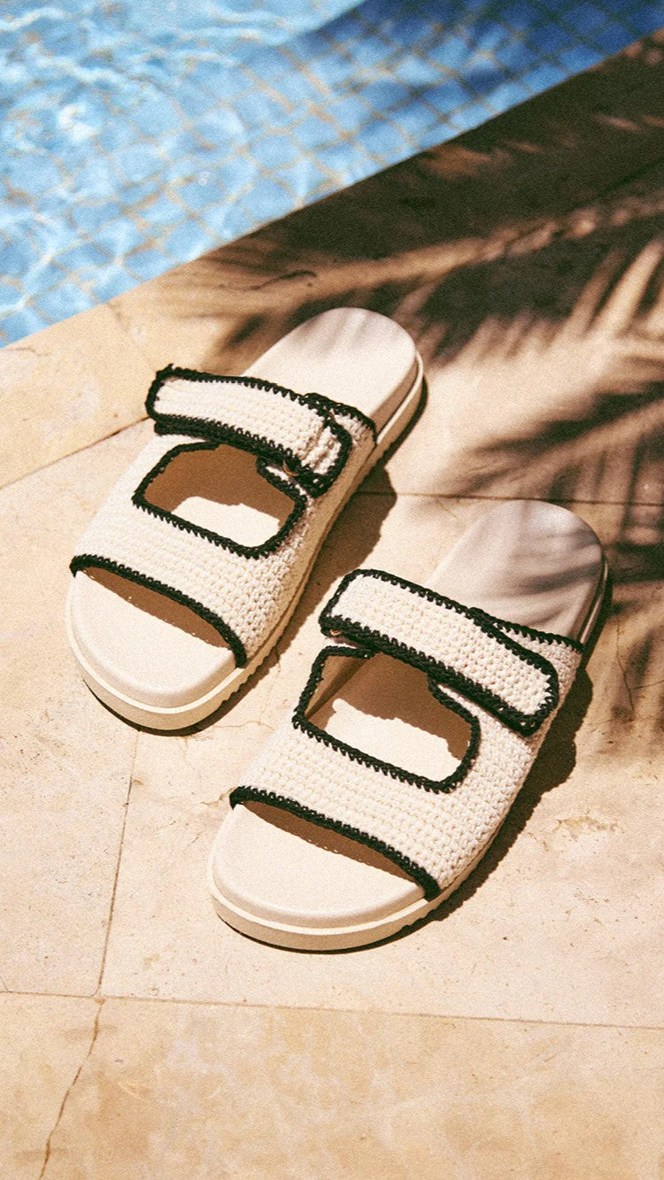 Abbot Sandals - White / Black Contrast - Billy J