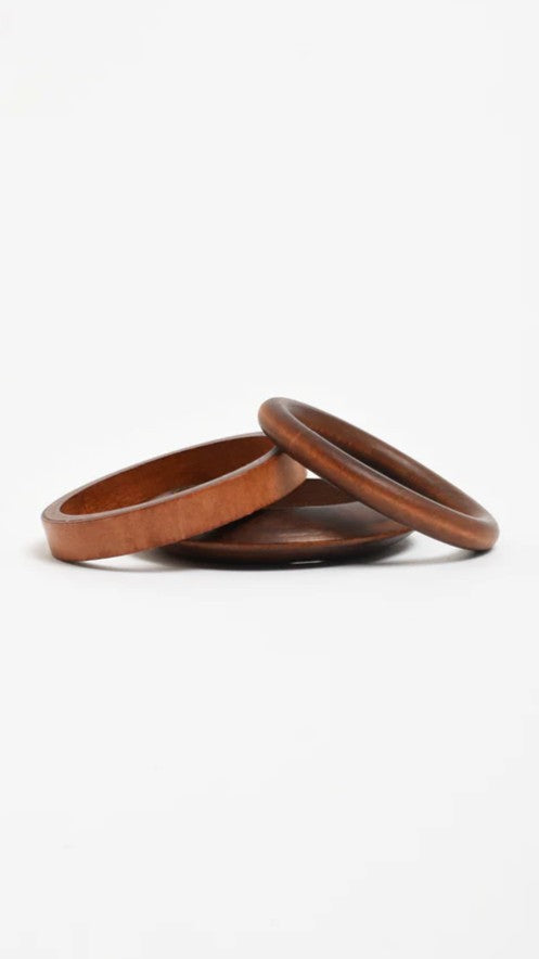 Trio Timber Bangle Set - Tan - Billy J