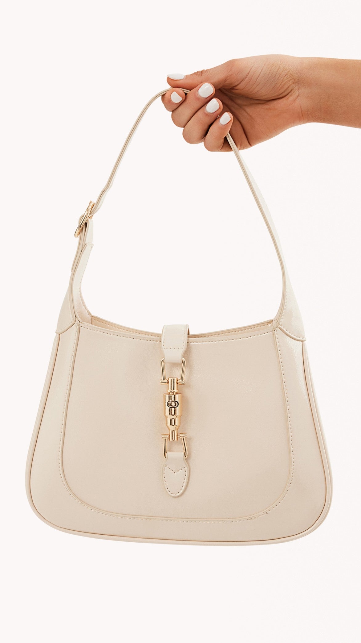 Alix Shoulder Bag - Chalk Crinkle Patent - Billy J