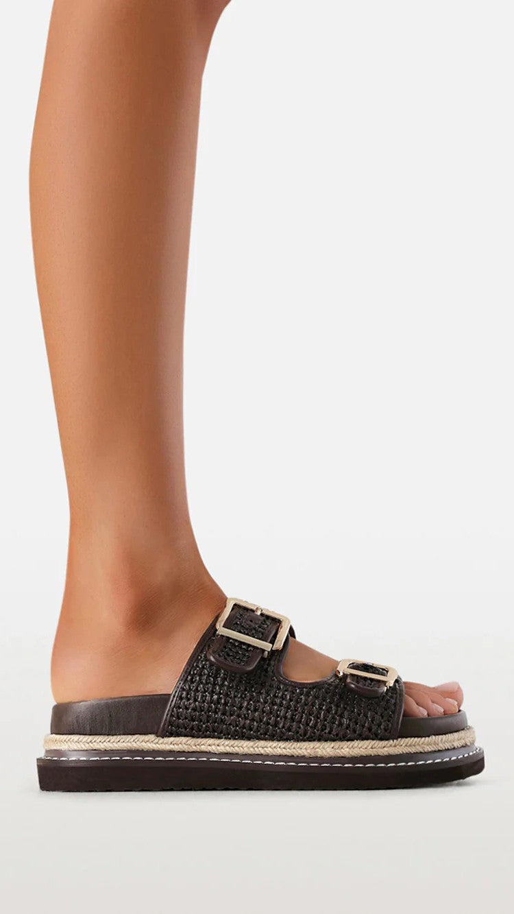Adonis Slide - Chocolate Raffia
