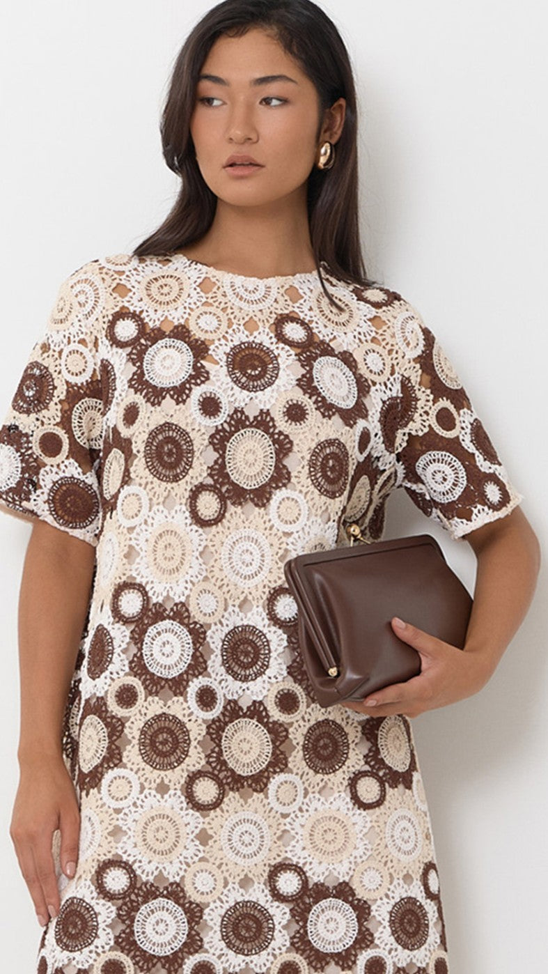 Clip Top Soft Rectangle Clutch - Chocolate - Billy J