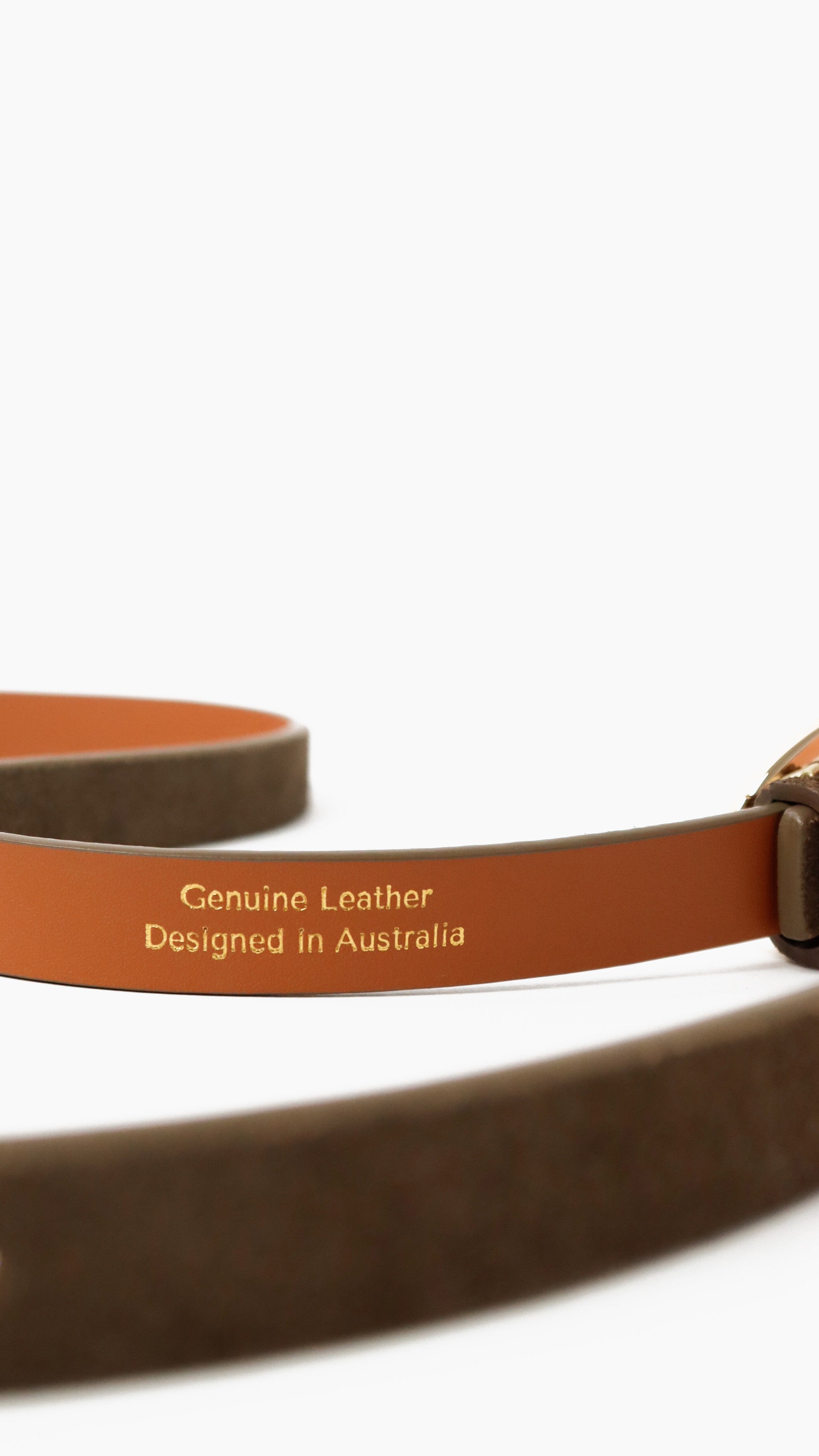 Celina Organic Buckle Belt - Olive Genuine Leather - Billy J