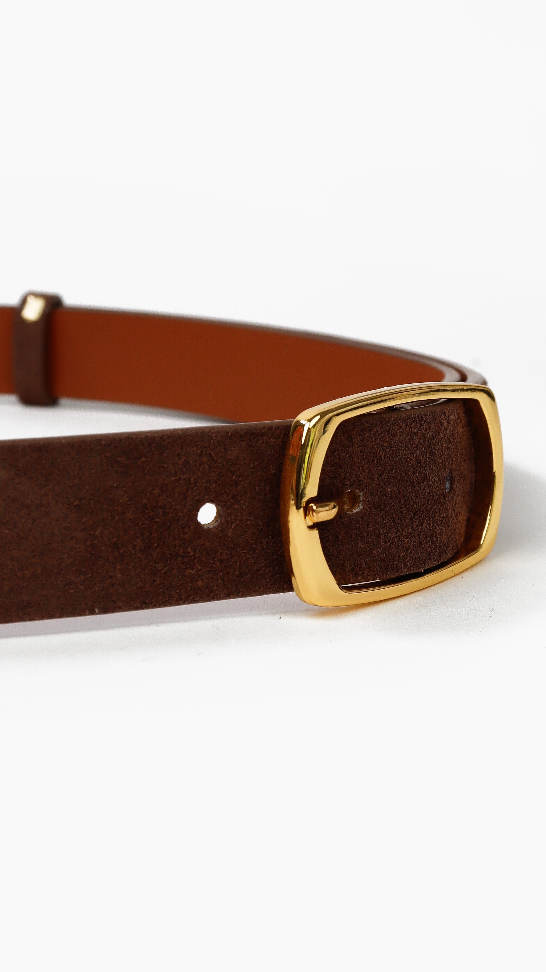 Mocha Genuine Suede Everyday Belt - Mocha Genuine Leather - Billy J