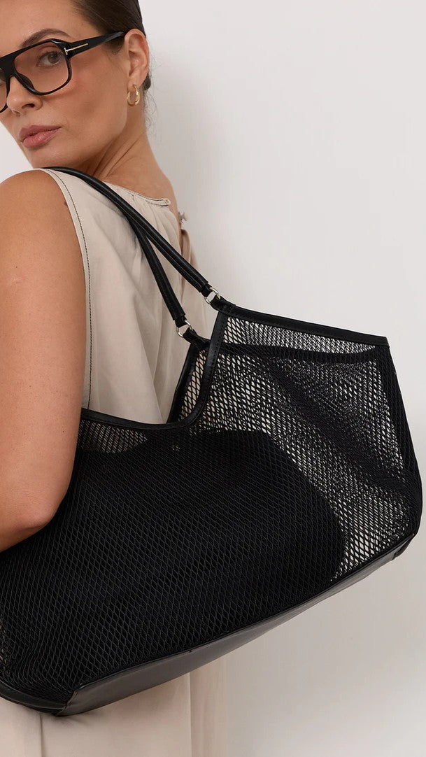 Sporty Weave Tote - Black - Billy J