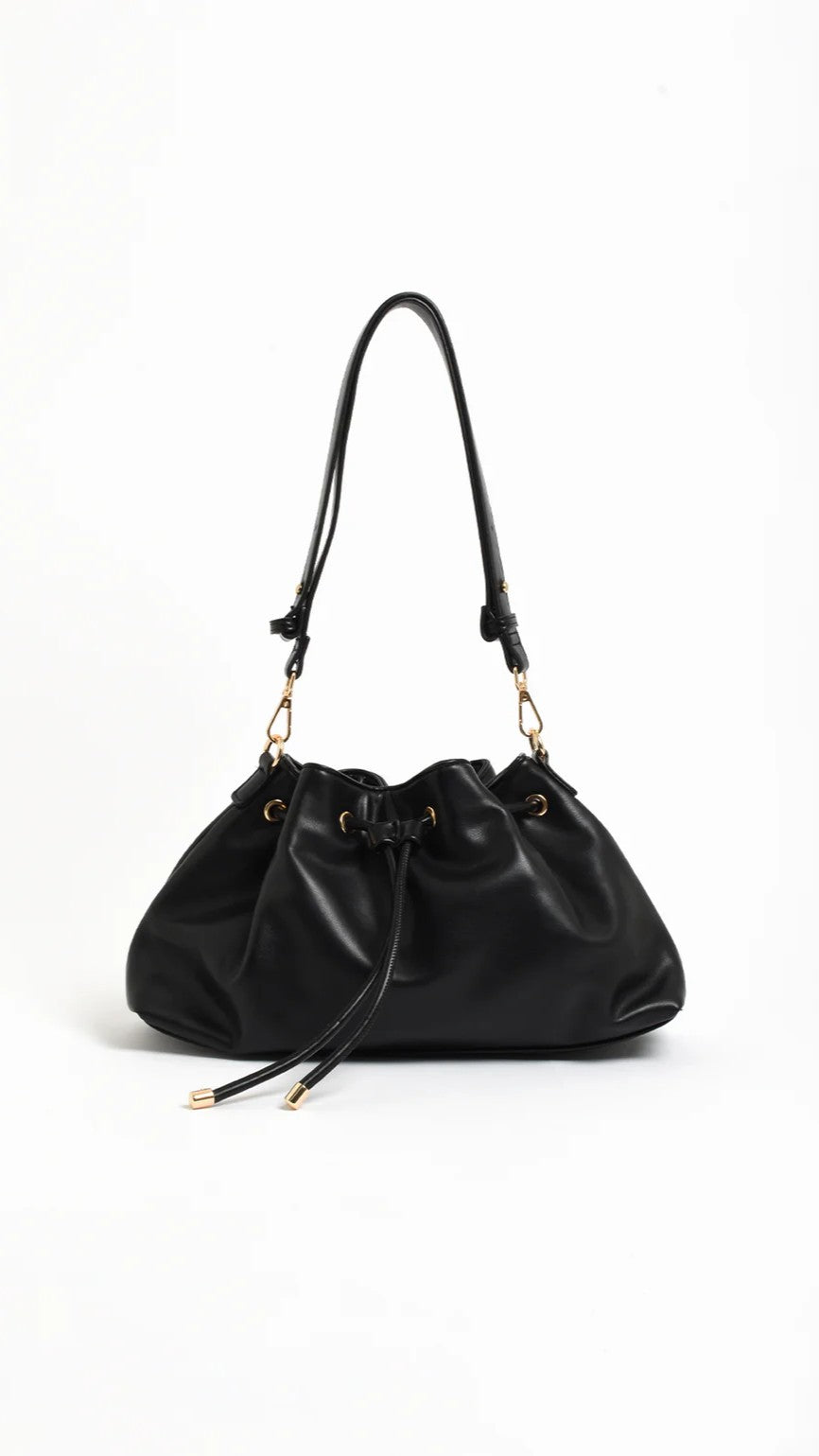 Scout Gathered Handbag - Black - Billy J