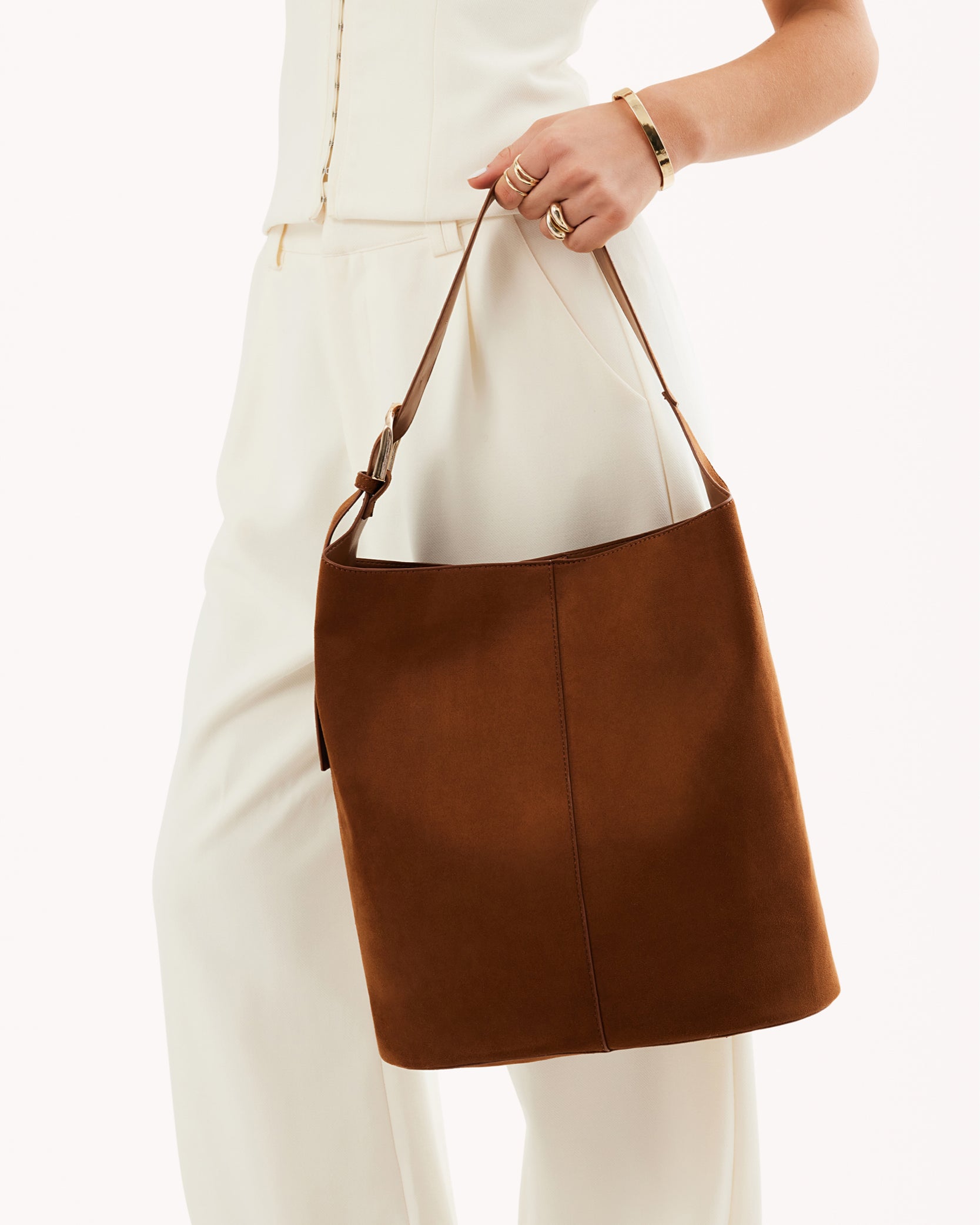 Cali Shoulder Bag - Tan Suede - Billy J