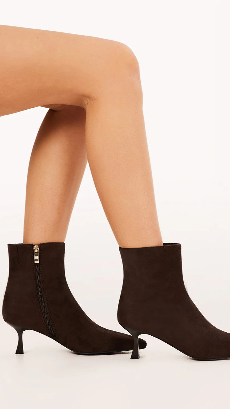 Carmella Boots - Dark Cacao Faux Suede - Billy J