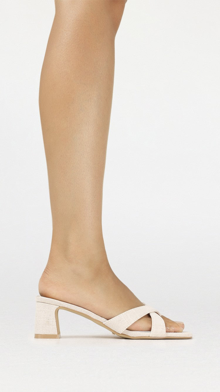 Devina Heel - Wheat Linen - Billy J